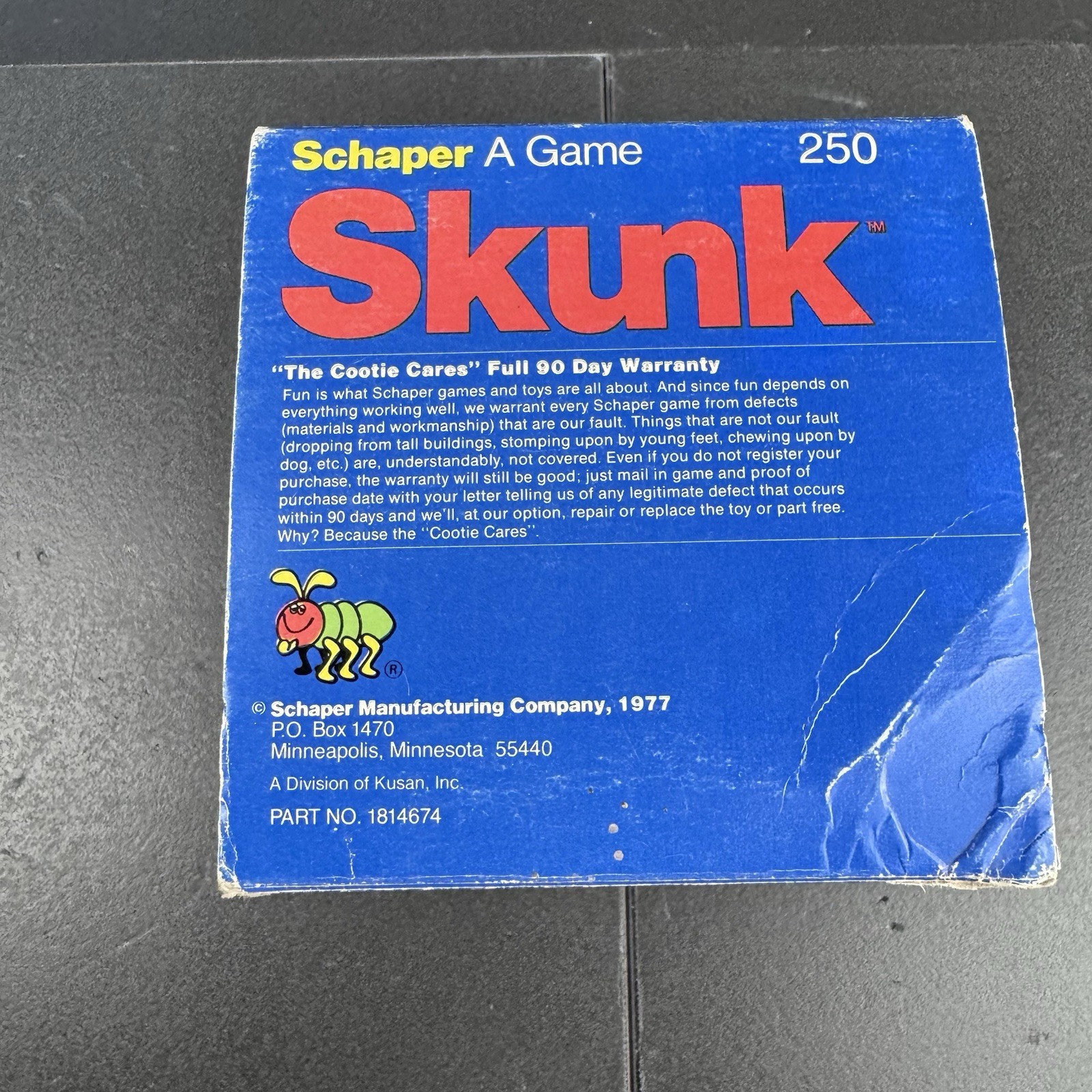 1977 Skunk Dice Game 250 Schaper Score Pad 2 Chips VTG Original Box READ