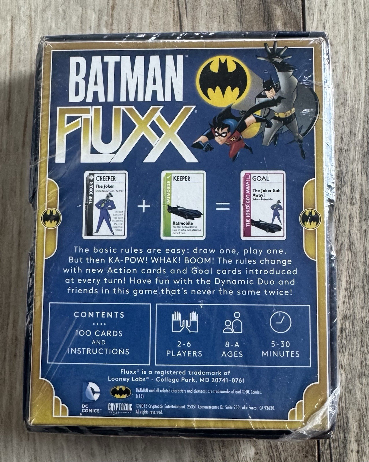 2015 Batman Fluxx DC Comics Looney Labs Card Game 🌟 BRAND NEW & FACTORY SEALED!