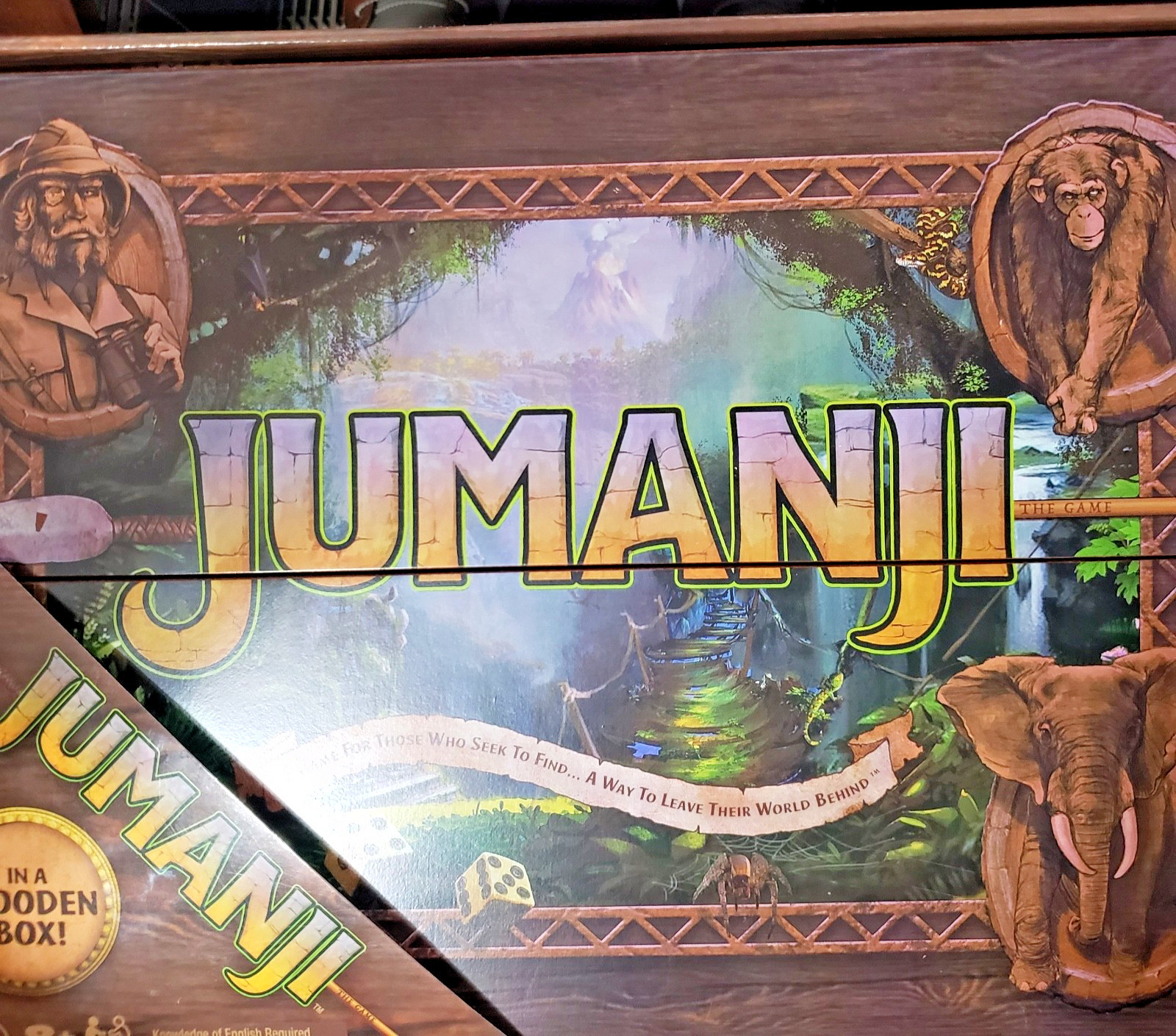 Jumanji the Game Real Wooden Box Edition of the Classic Adventure Board Game