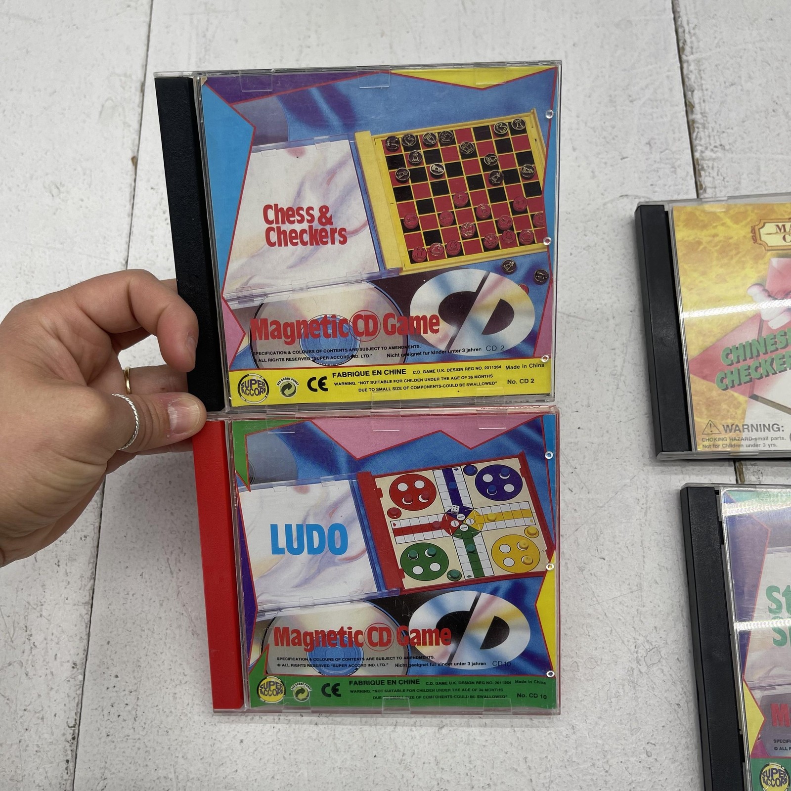 Magnetic CD Travel 4 Game Lot Chess Ludo Chinese Checkers Halma Steps & Slides
