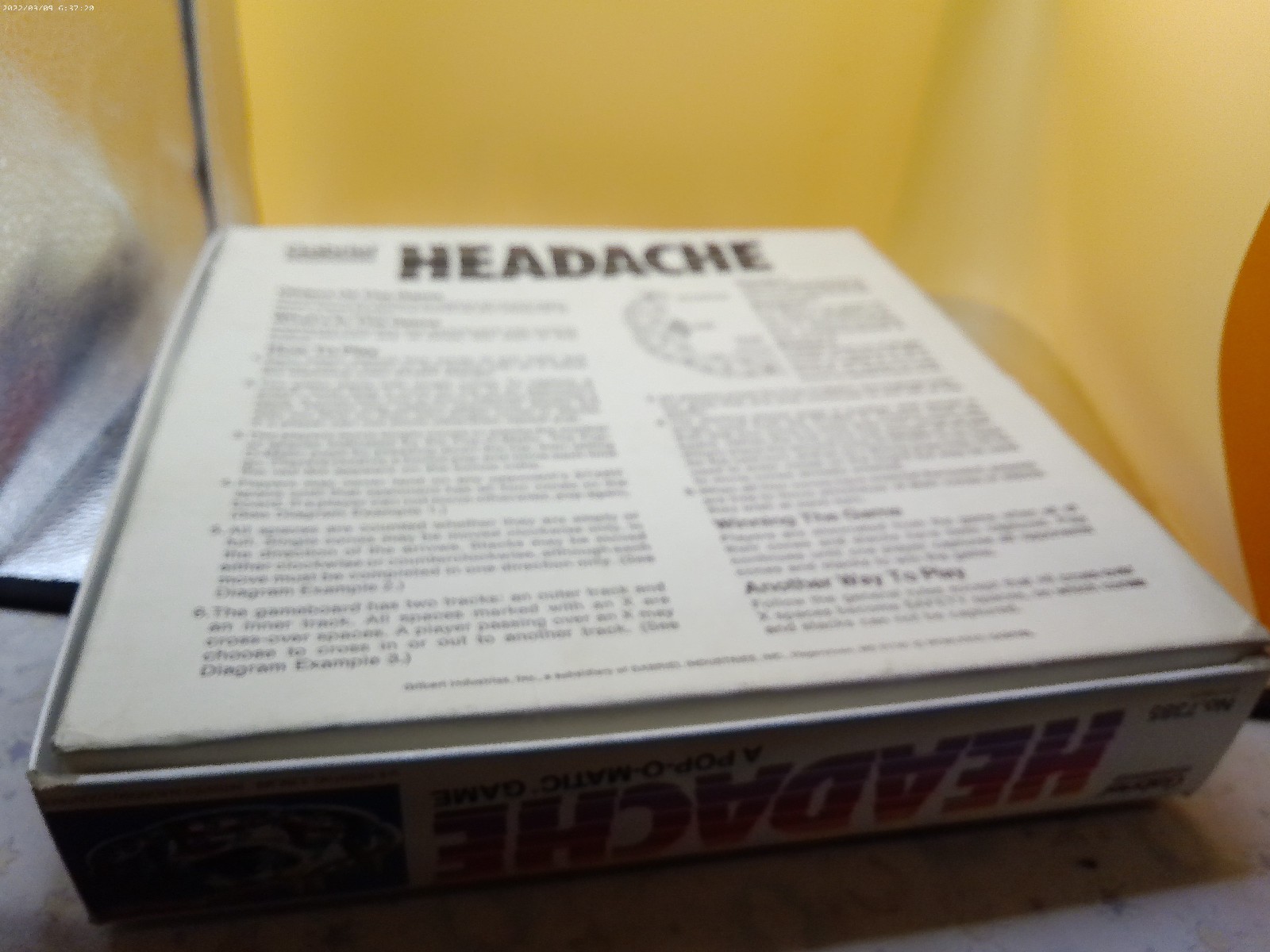Gabriel Headache game pop o matic 7385 1977 issued