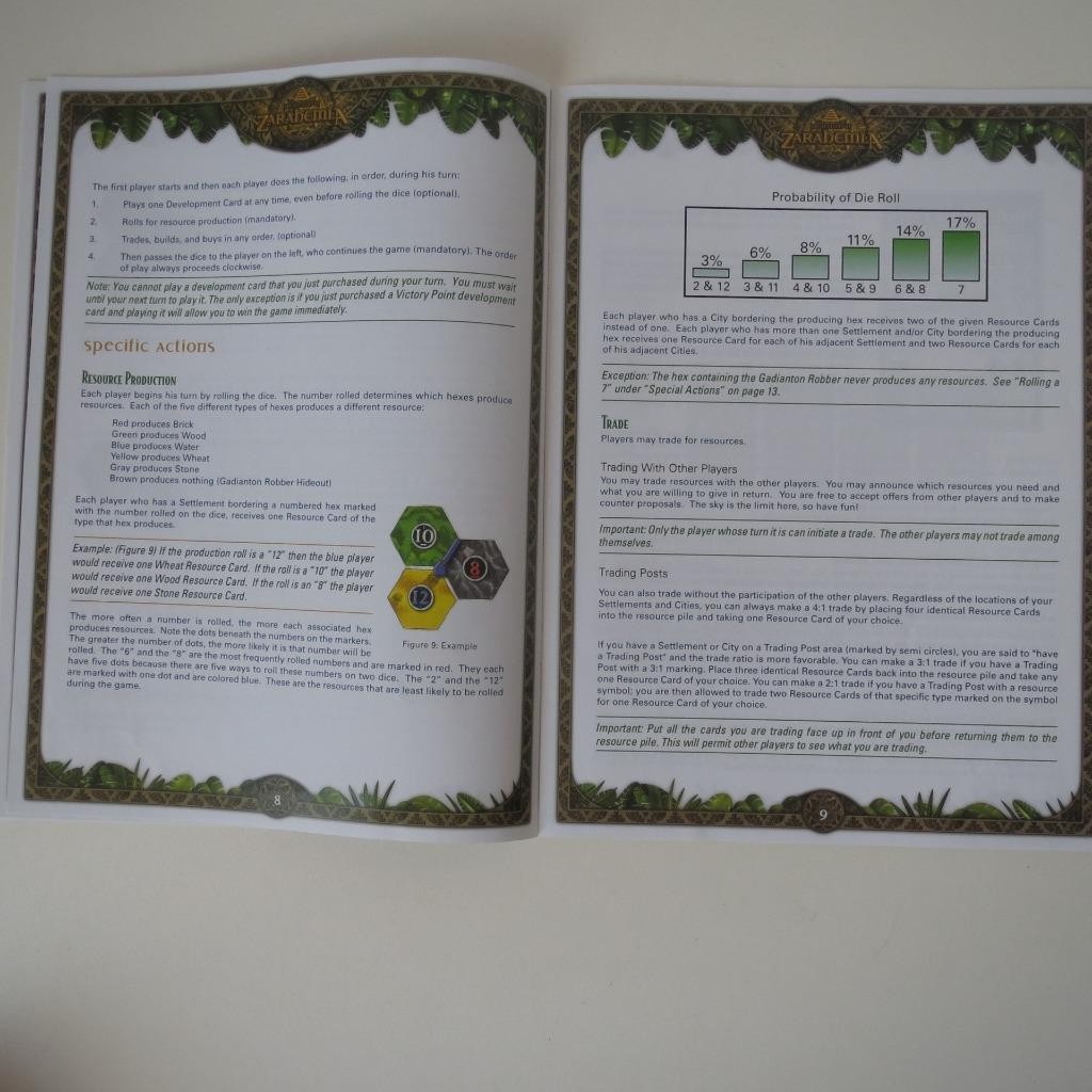 Settlers of Zarahemla Board Game Instruction Manual Book Replacement Parts