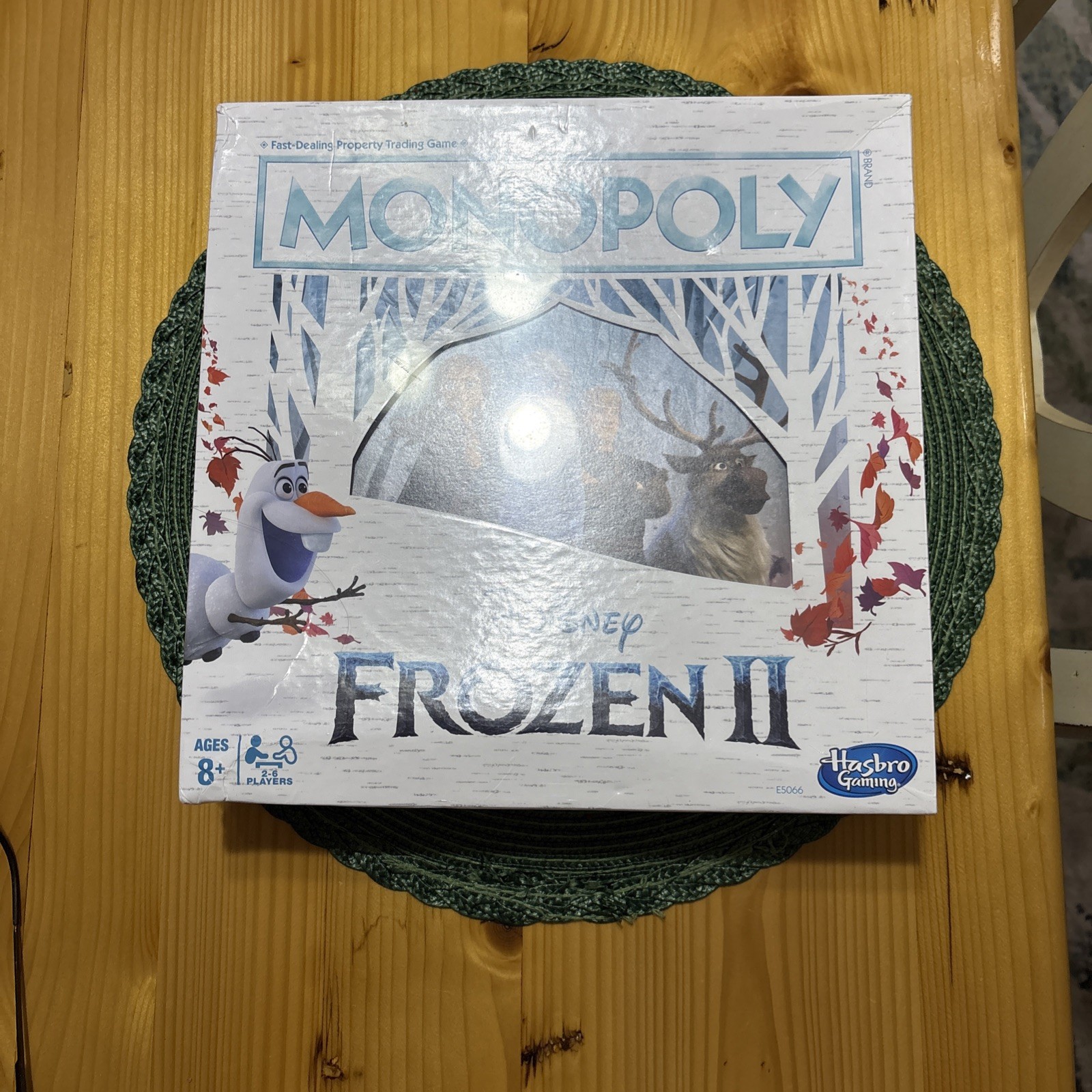 Disney Frozen II Monopoly Gameboard w/ Elsa, Anna, Olaf, Kristoff Family Game