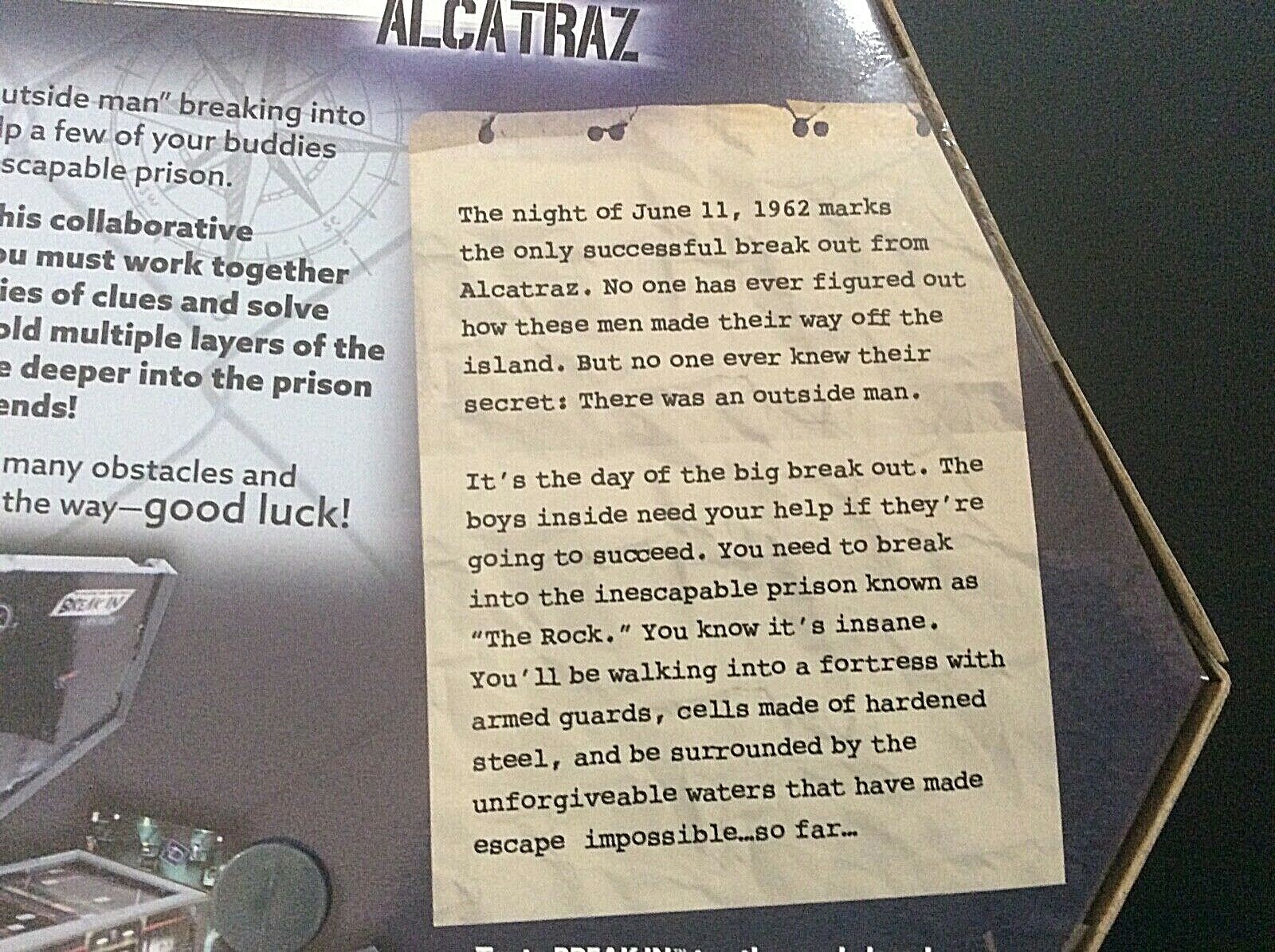 **BREAK IN** Alcatraz; Board Game Ages 10 Years And Up – Brand New