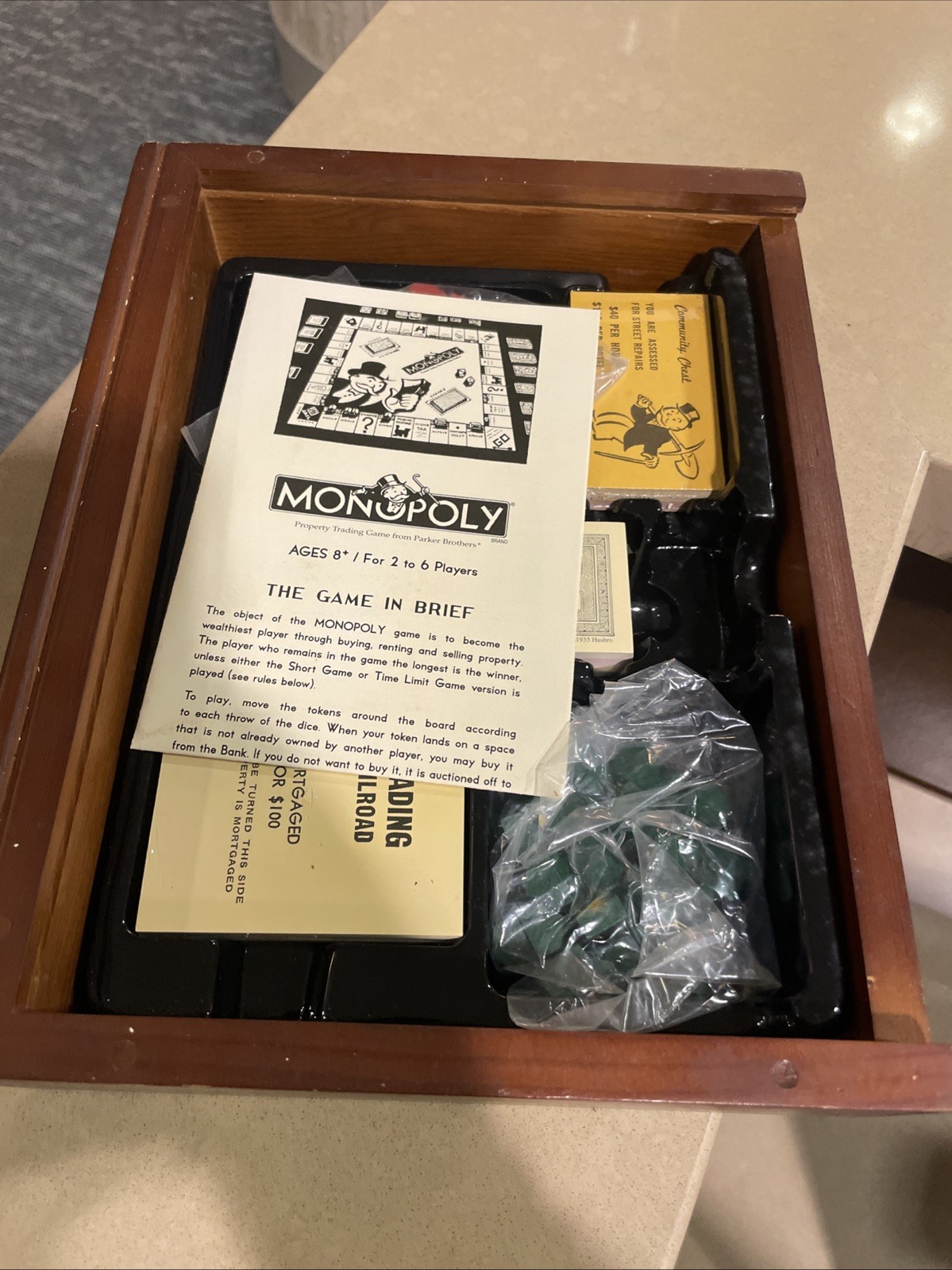 Monopoly Vintage Game Collection 2005 Wooden Box Bookshelf