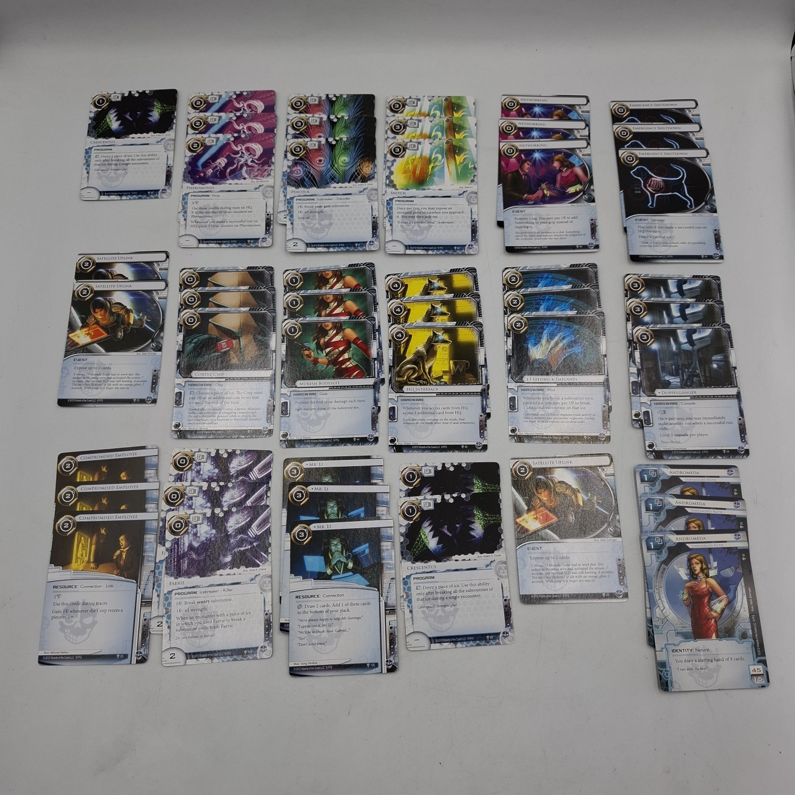 Android Netrunner Card Game Base Set 2012 Plus Expansion Cards INCOMPLETE