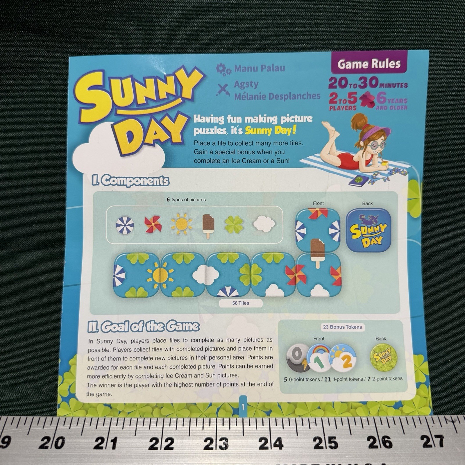 Sunny Day Board Game – Ludicorn – 100% COMPLETE – Ships Free – Tile Matching
