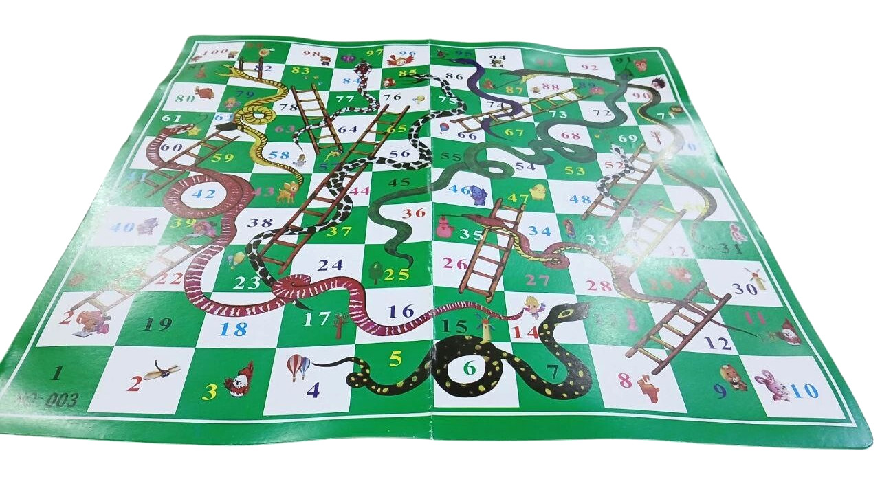 Snakes & Ladders Board Game (34 cm × 34 cm) | Classic Family & Kids Game | Fun