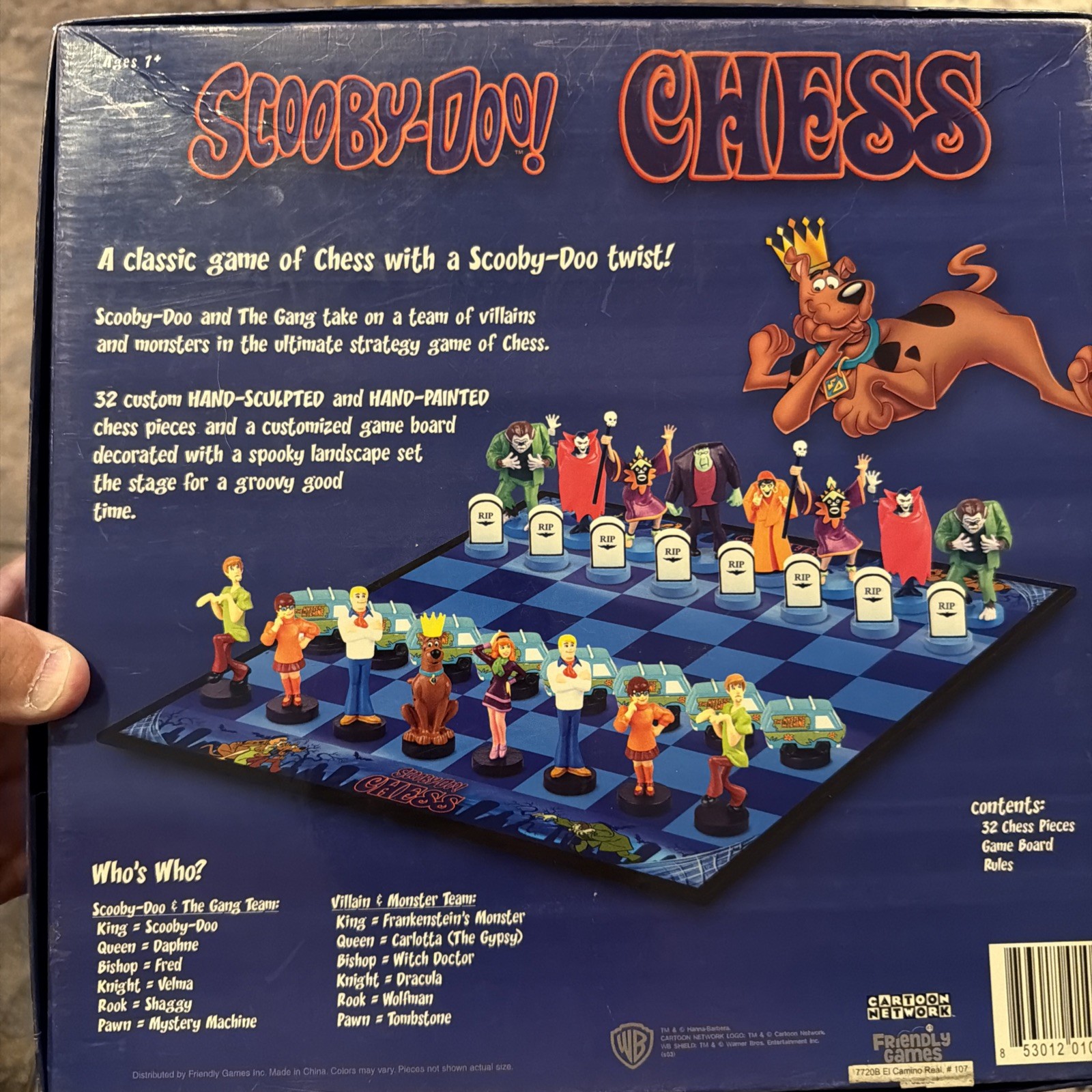 Scooby-Doo Chess Set Board Game 32pc., Cartoon Network, No Instructions