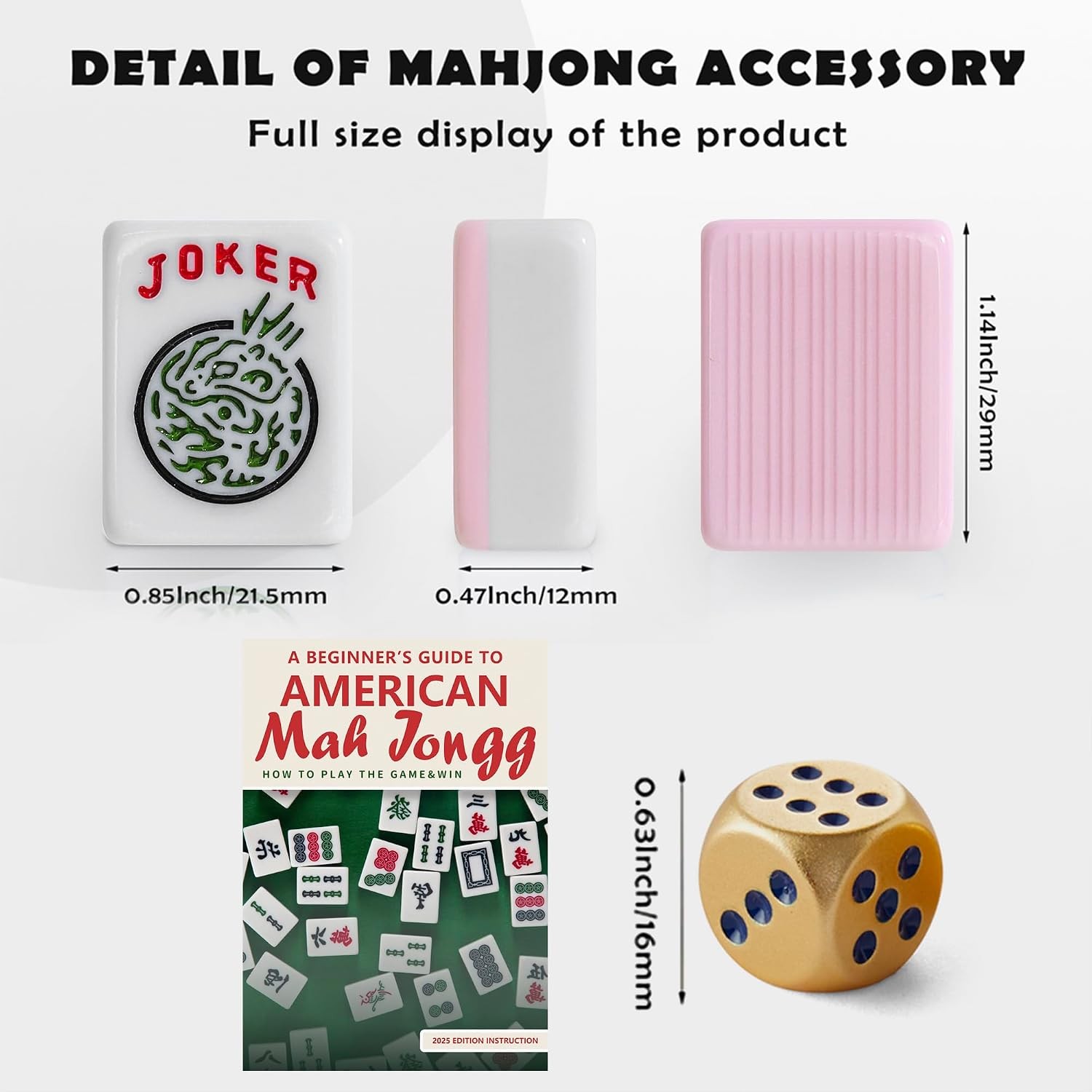 American Mahjong Tile Only, Mah Jong Set Complete with Golden Dices, 166 Blue Ti