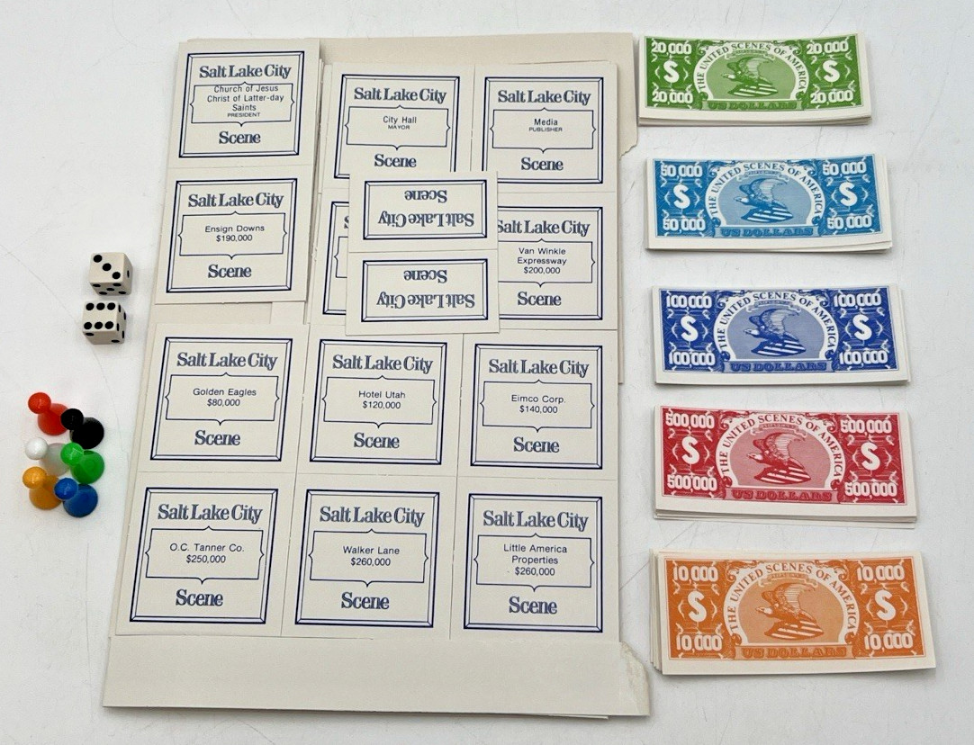 1980 SALT LAKE CITY SCENE BOARD GAME BY HANSEN STOCK NUMBER 2600