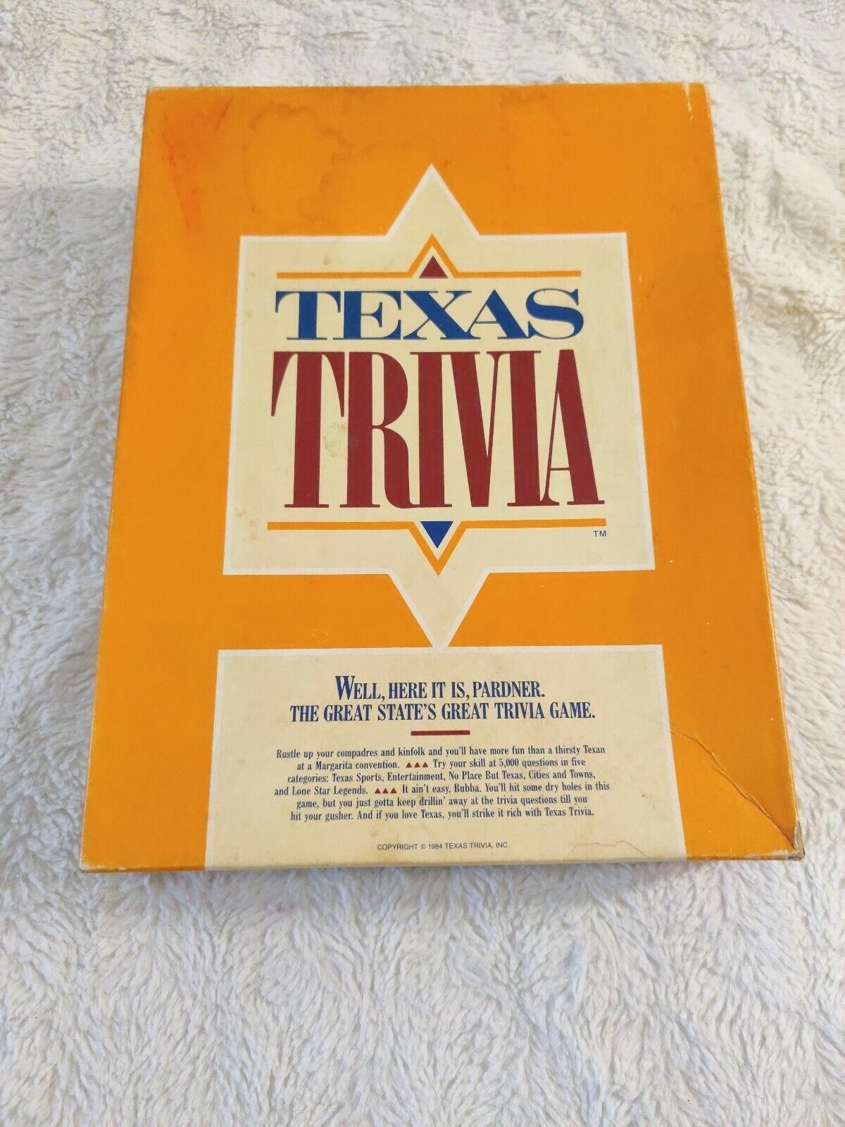 Vintage 1984 Texas Trivia Collectable Board Game Complete History Family Fame Ni