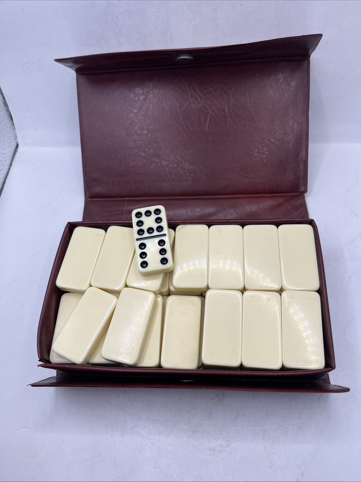 Dominoes by Cardinal Jumbo Black Dots w/ Vinyl Case 55 Piece