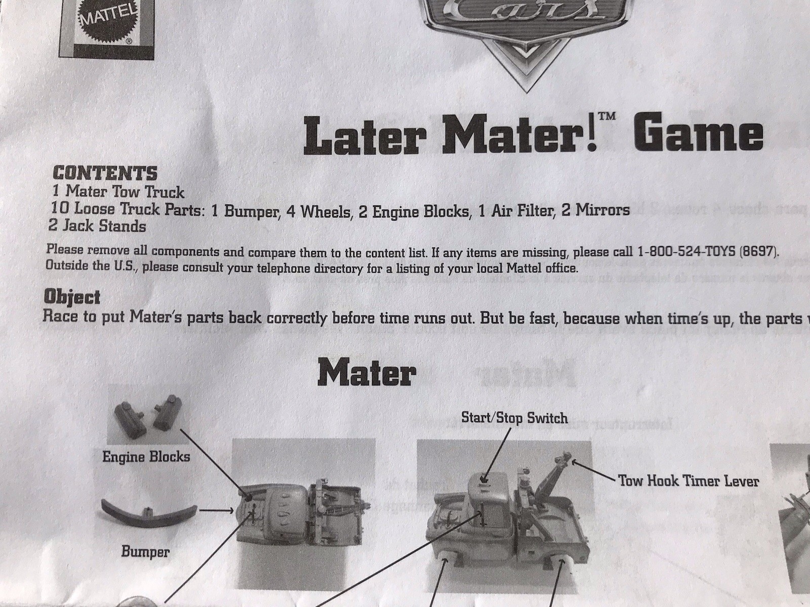 Vtg Y2K HTF Disney Pixar Cars Movie Later Mater Truck Game Mattel Kids Building
