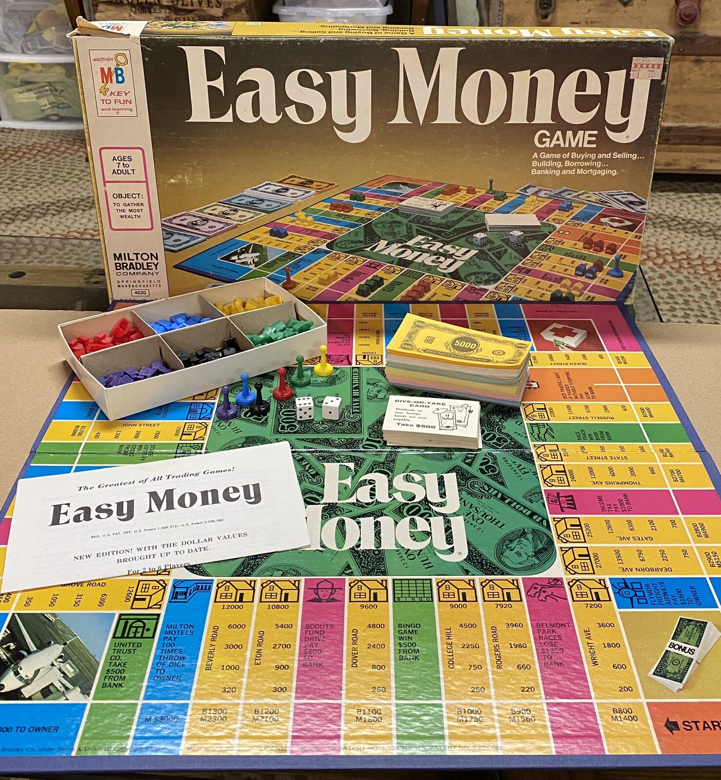 Milton Bradley Easy Money Board Game 1974 Complete In Box Never Played
