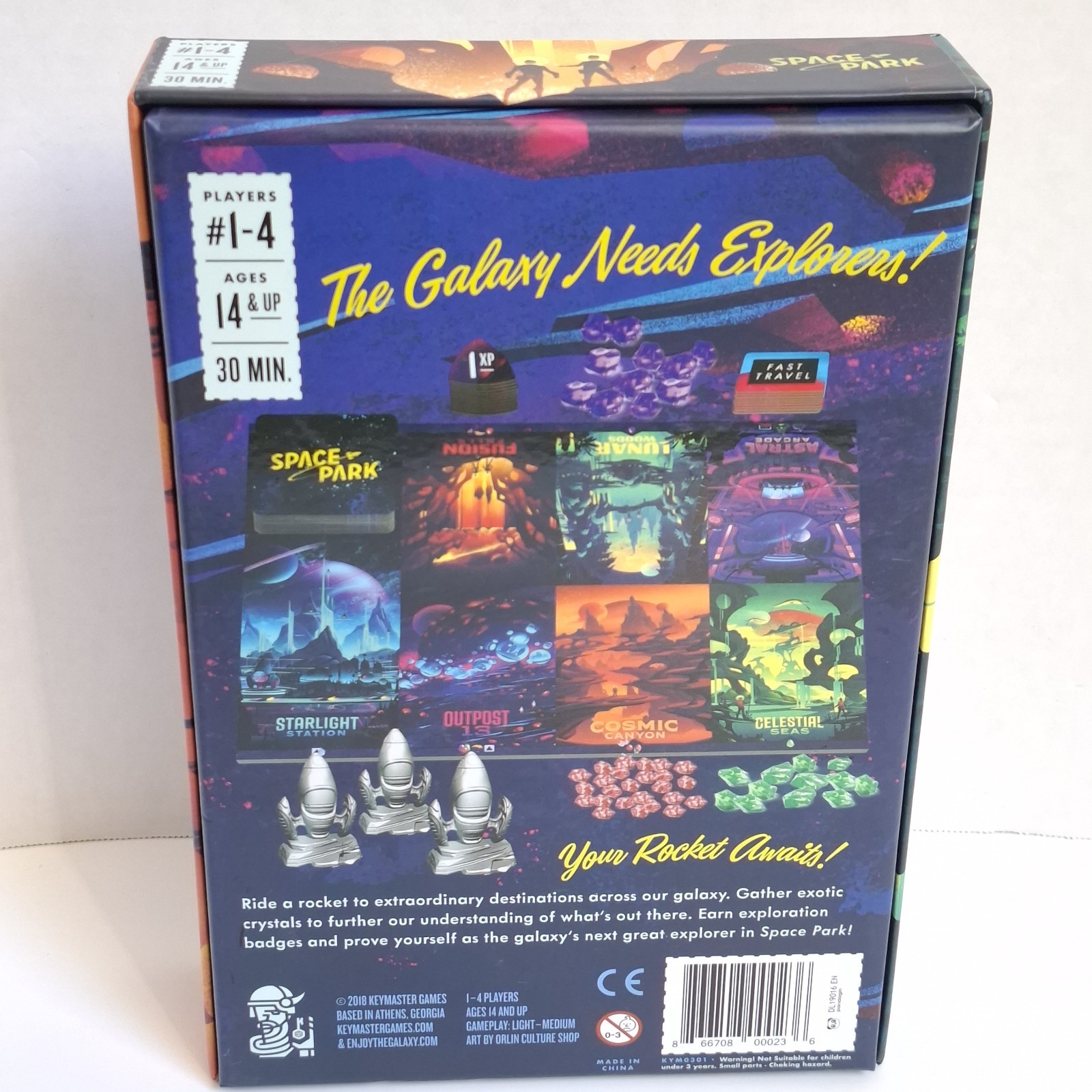 Space Park Board Game By Keymaster Games Henry Audubon Complete 2018 1-4 Players