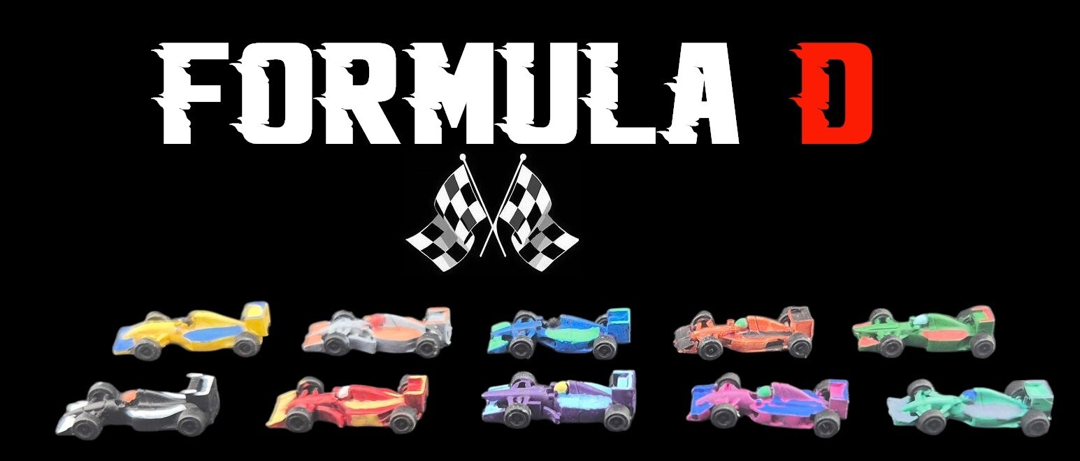 Formula D 10 painted miniature cars F1 / 10 cars F1 (20mm) painted