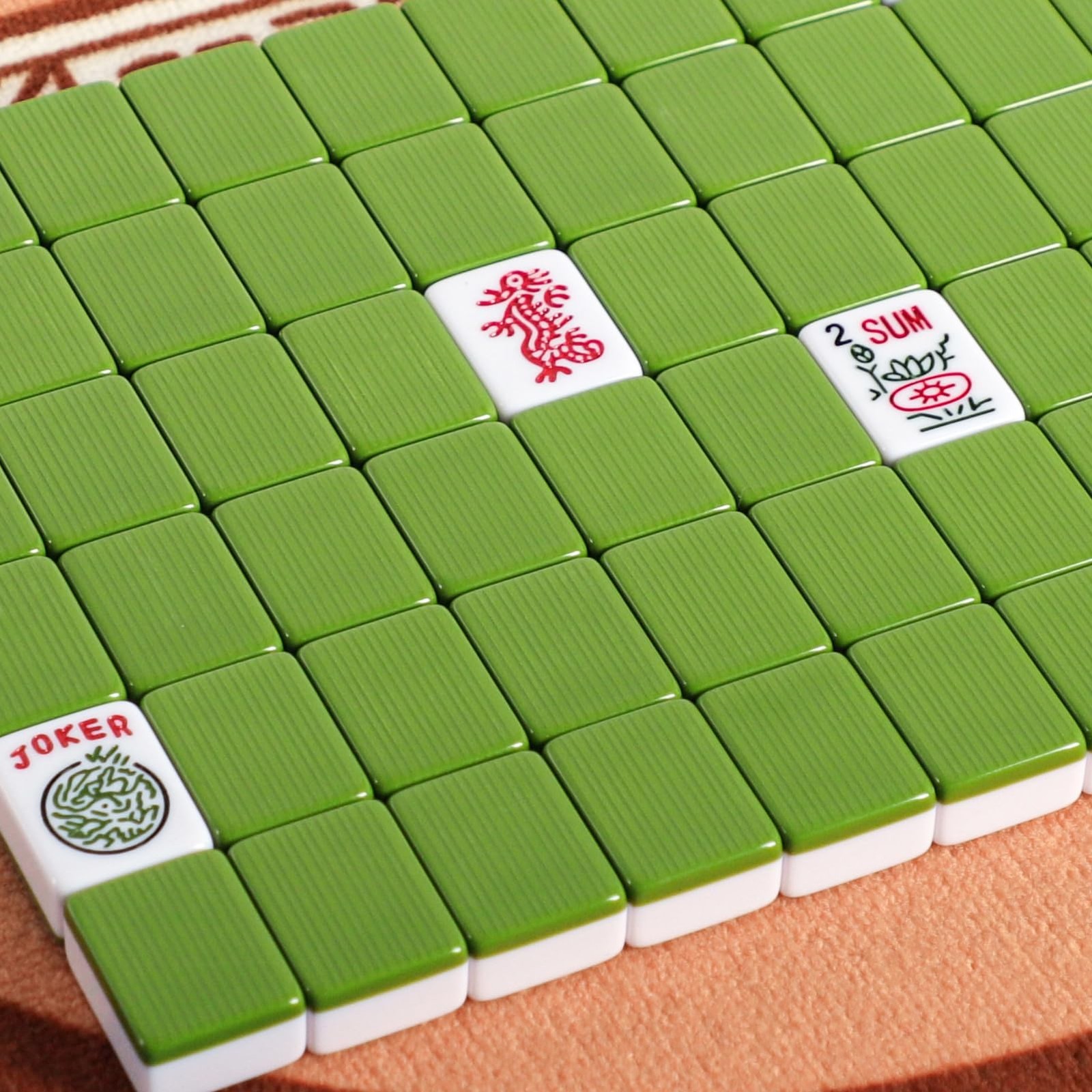 GUSTARIA Set of American Mahjong Tiles, 166 American Mahjong Tiles with Green…