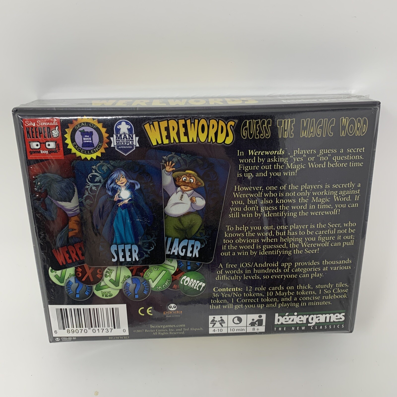 Bezier Games Werewords Hidden Identity Word Game Board Game (2017) Mfg Sealed!