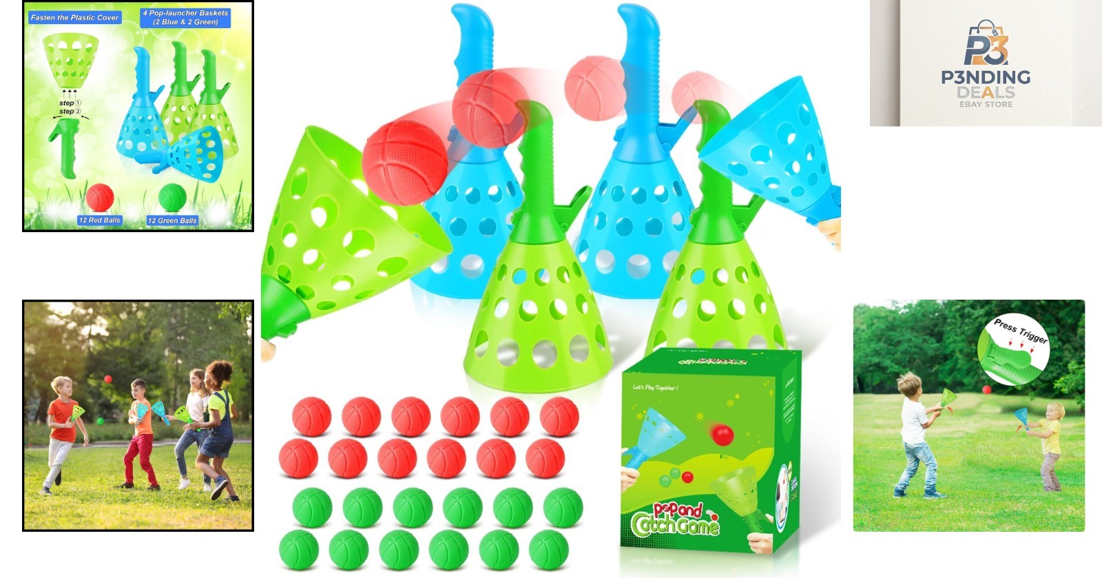 Easter Gift Toss N’ Catch Game – Instant Fun with 4 Launchers & 24 Balls