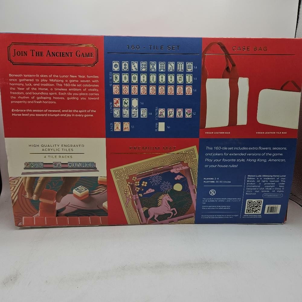 Deluxe Maison Lude Mahjong Horse Lunar Year Edition Starter Kit New-Open Box