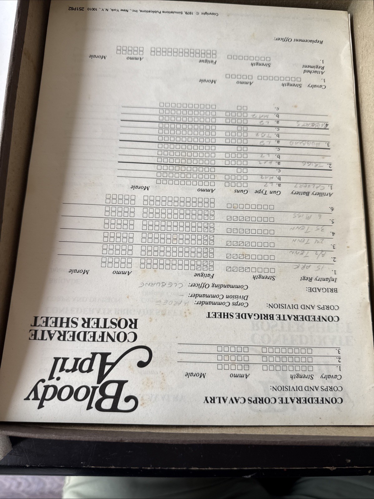 SPI BLOODY APRIL THE BATTLE OF SHILOH 1862 War Game, 1979 Punched