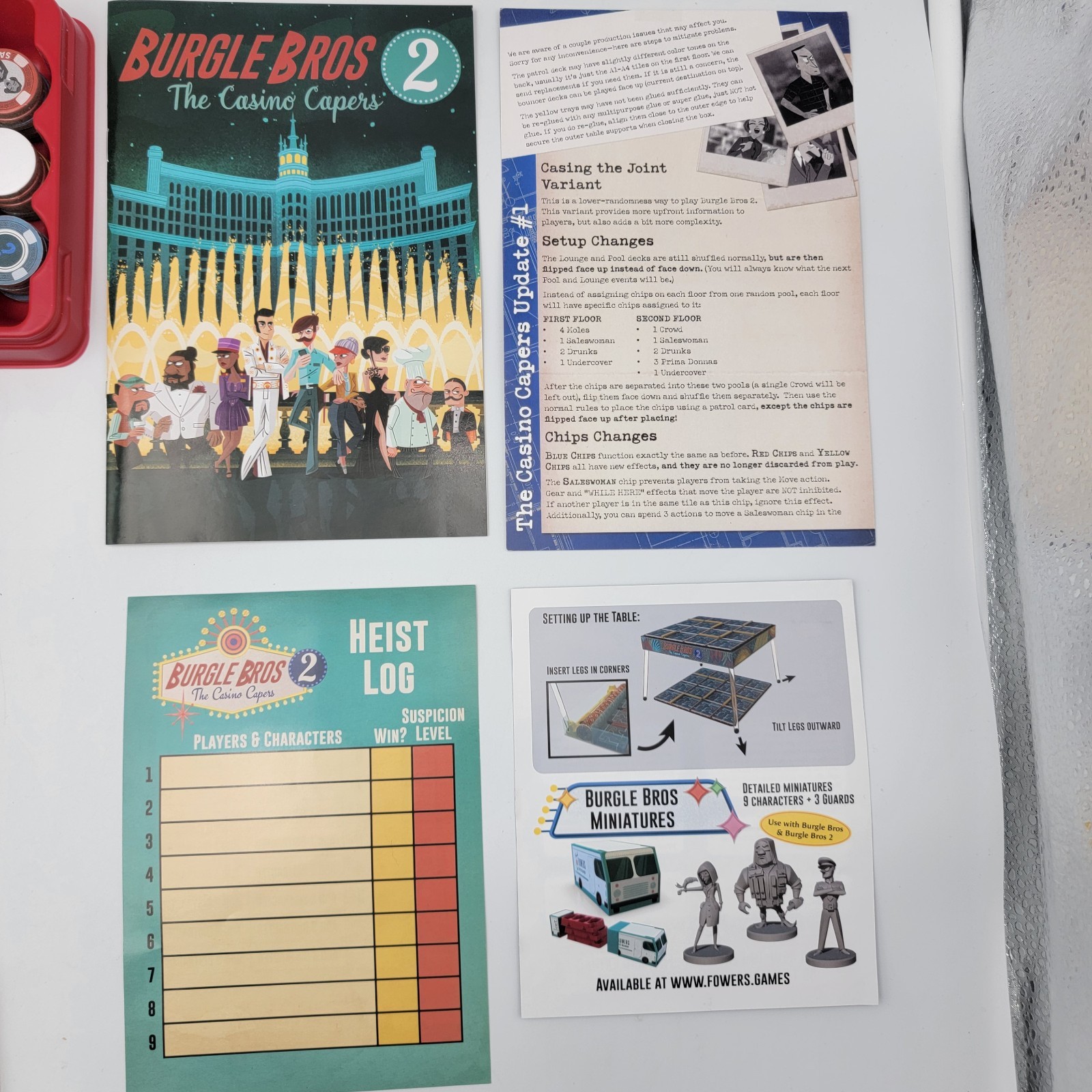 Burgle Brothers 2 Board Game “CASINO CAPERS” Tim Flowers 100% COMPLETE EUC