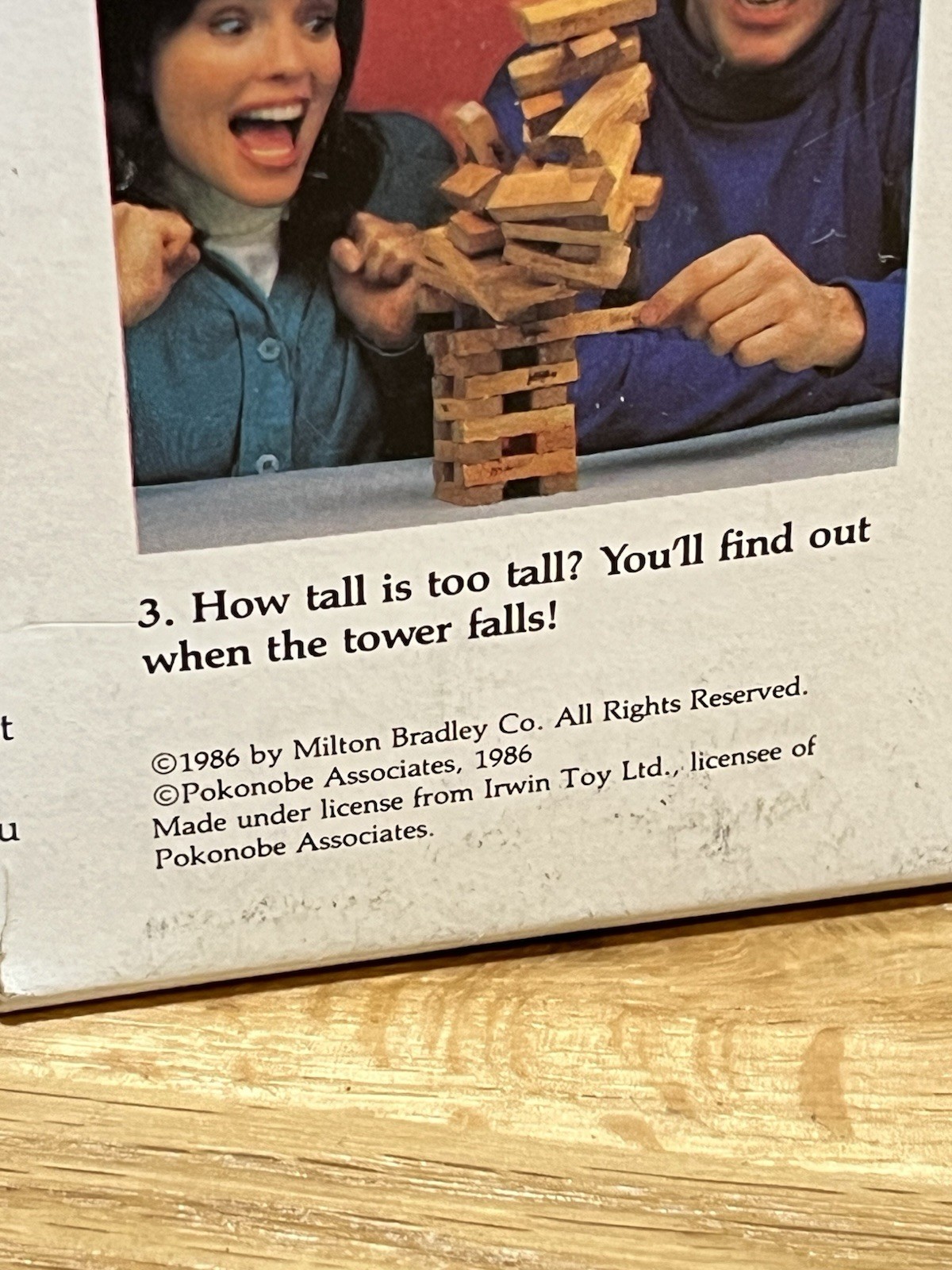 Hasbro Milton Bradley Jenga #4793 1986 Edition