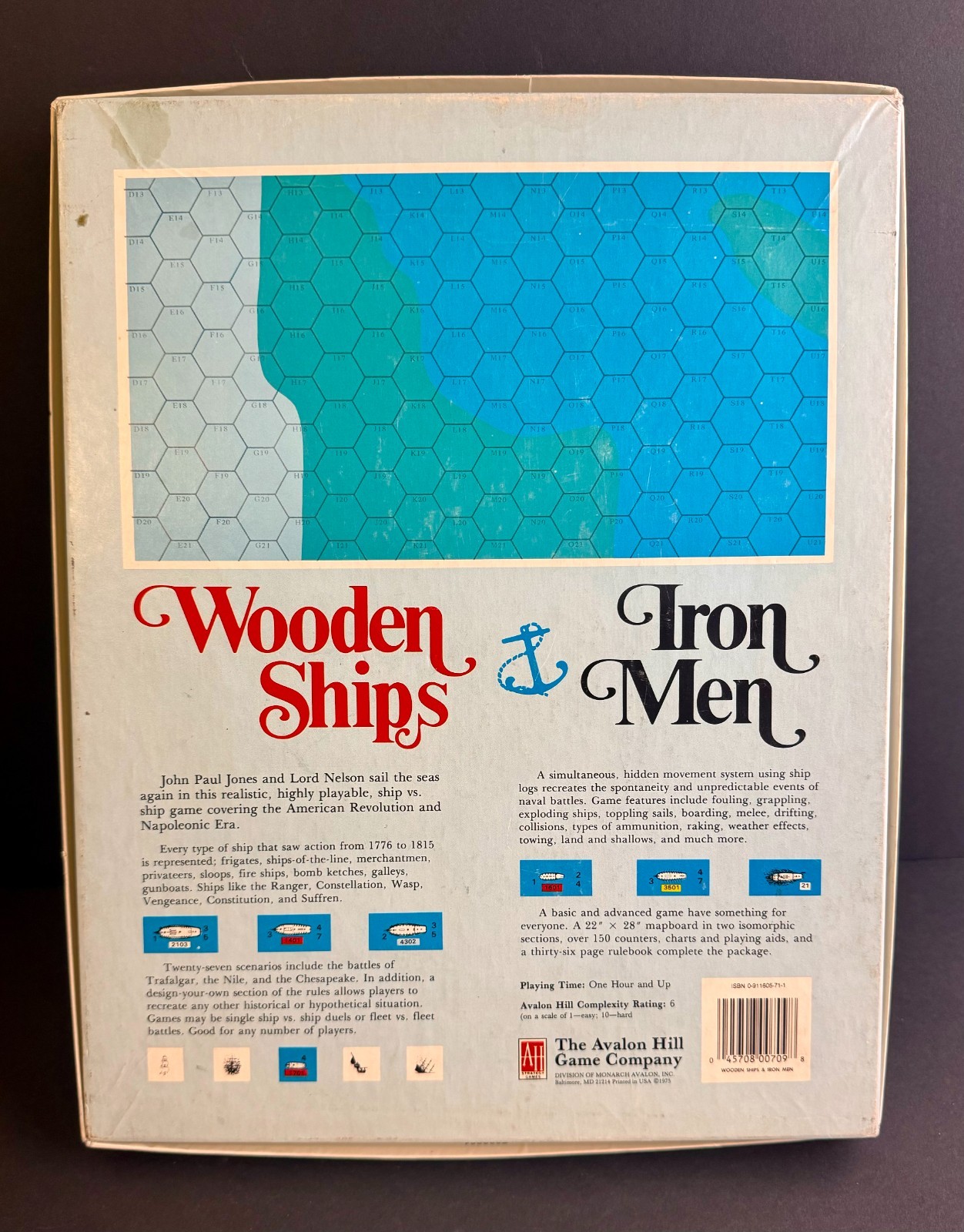 Wooden Ships & Iron Men Vintage Board Game Avalon Hill 1975 Complete DV-807