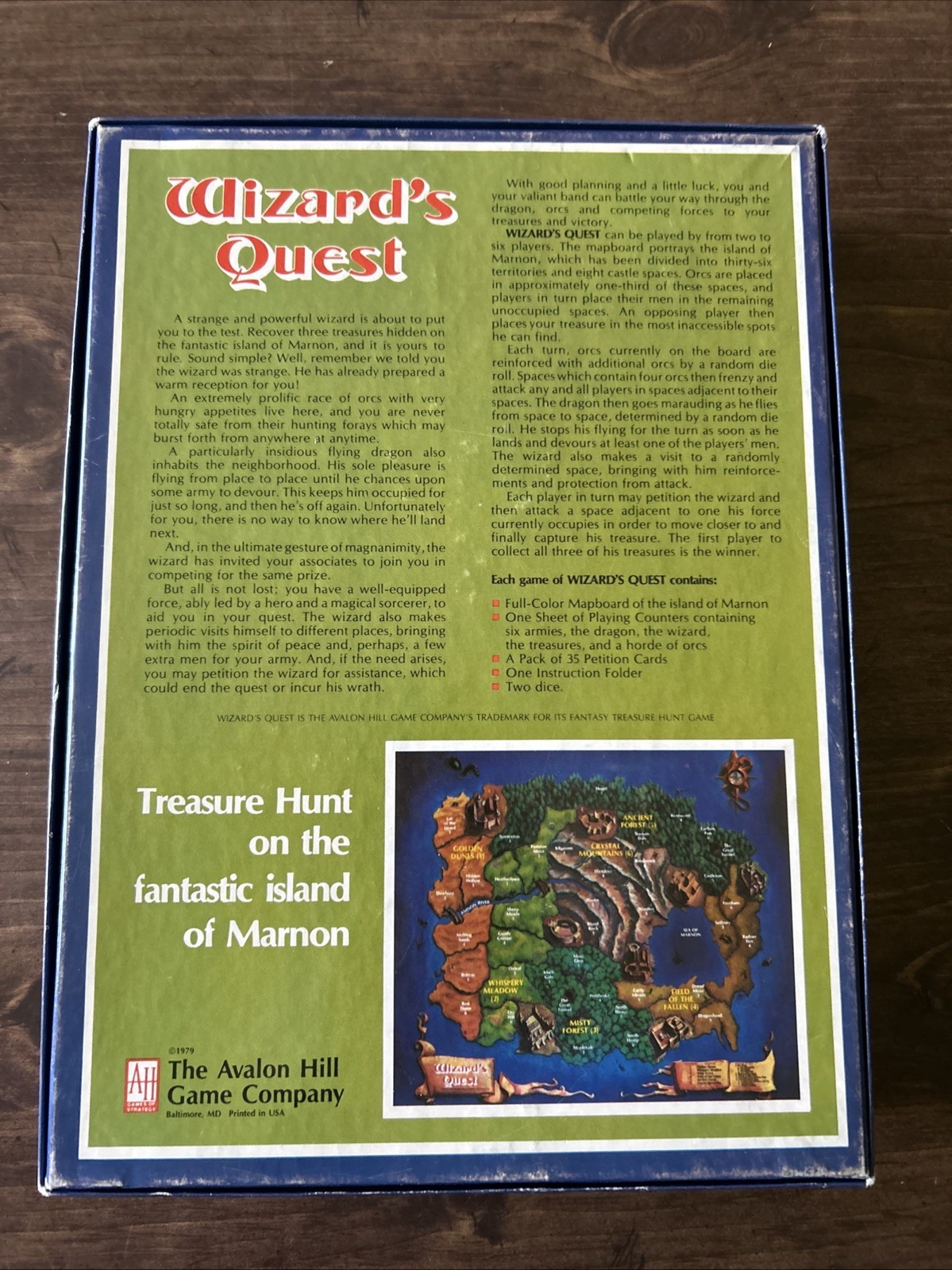 Wizard’s Quest Avalon Hill 1979 Board Game Complete In Box