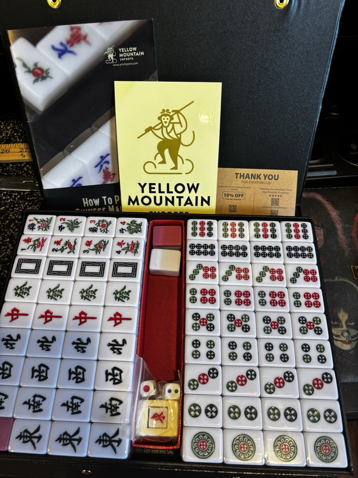 Yellow Mountain Imports Professional Chinese Mahjong Game Set New Sealed w/Case