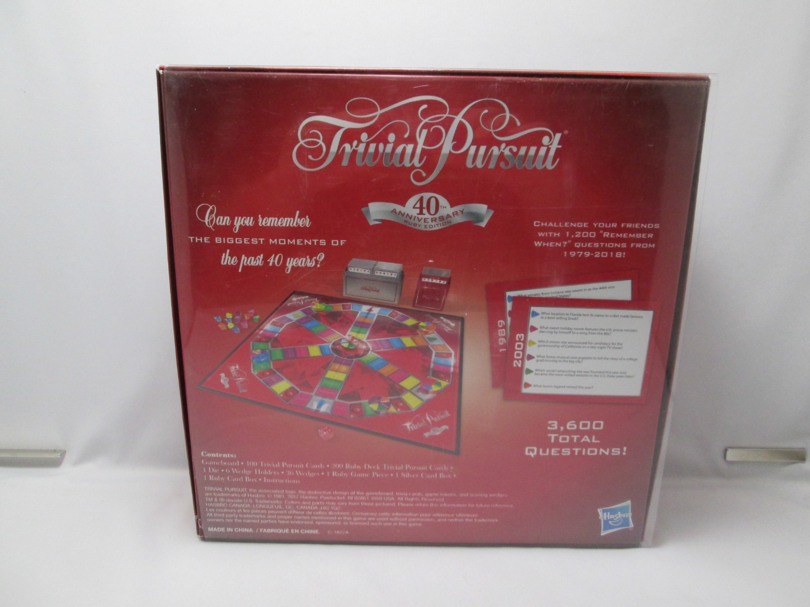 Hasbro Trivial Pursuit 40th Anniversary Ruby Edition Game Board