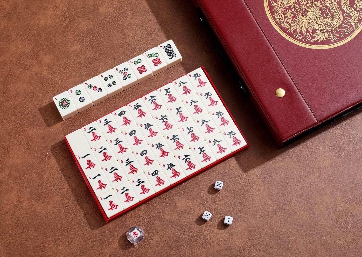 Mose Cafolo Mahjong Game Set 144 Tiles 1.5″ X-Large with Travel Case