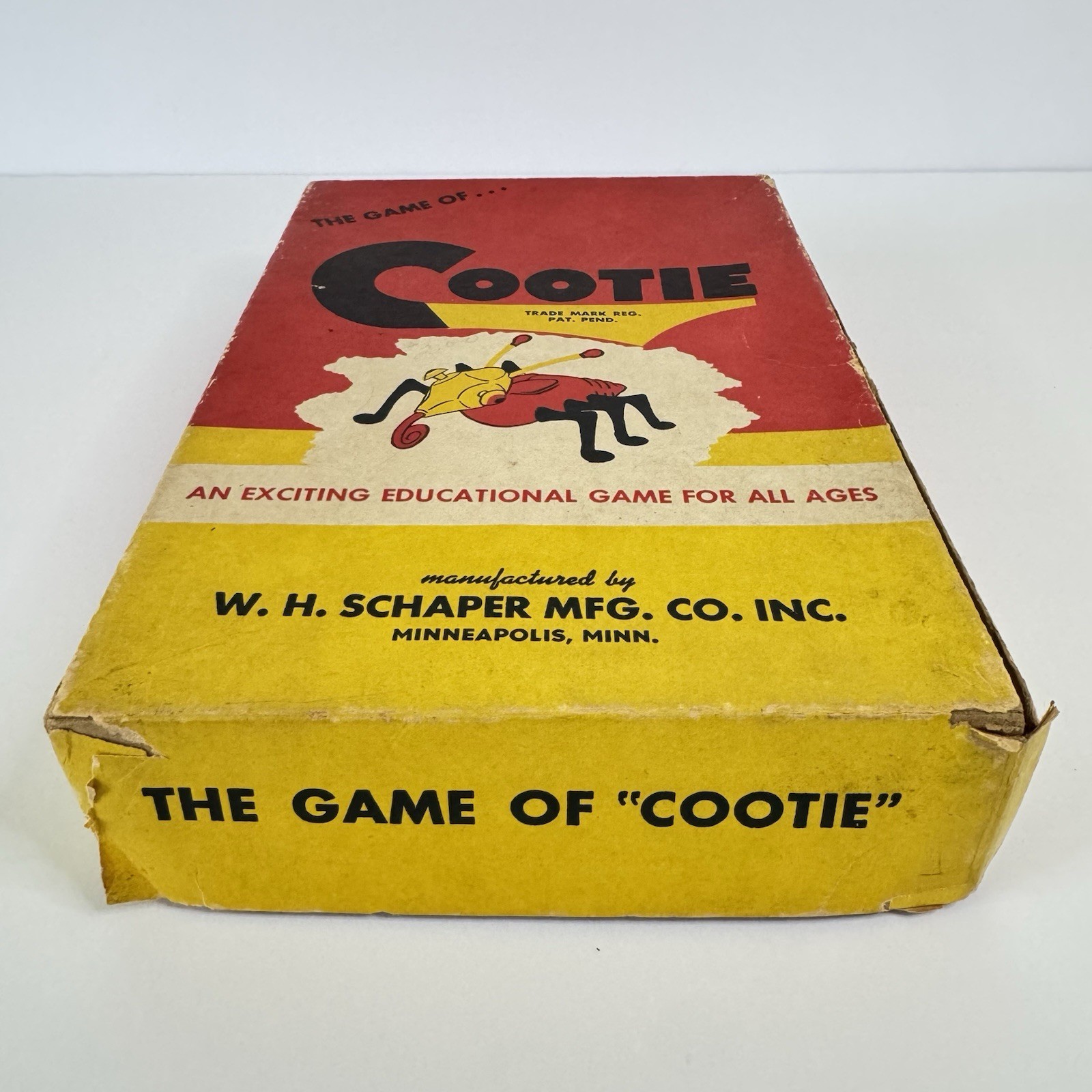Vintage Bug Game: “Cootie” 1949 Original Box W.H. Schaper MFG. Complete.