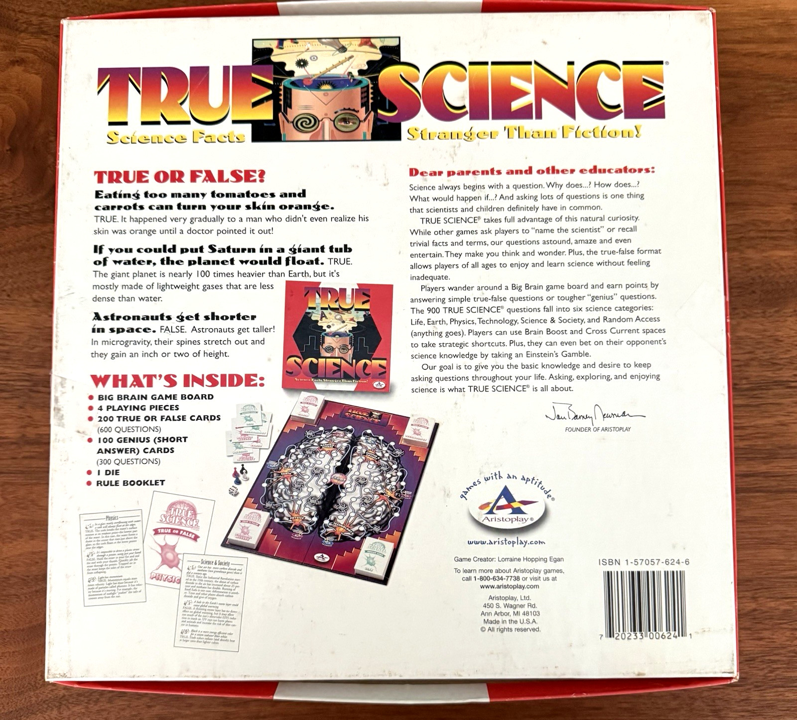 True Science Board Game Aristoplay 1990’s Trivia Educational Complete VGUC