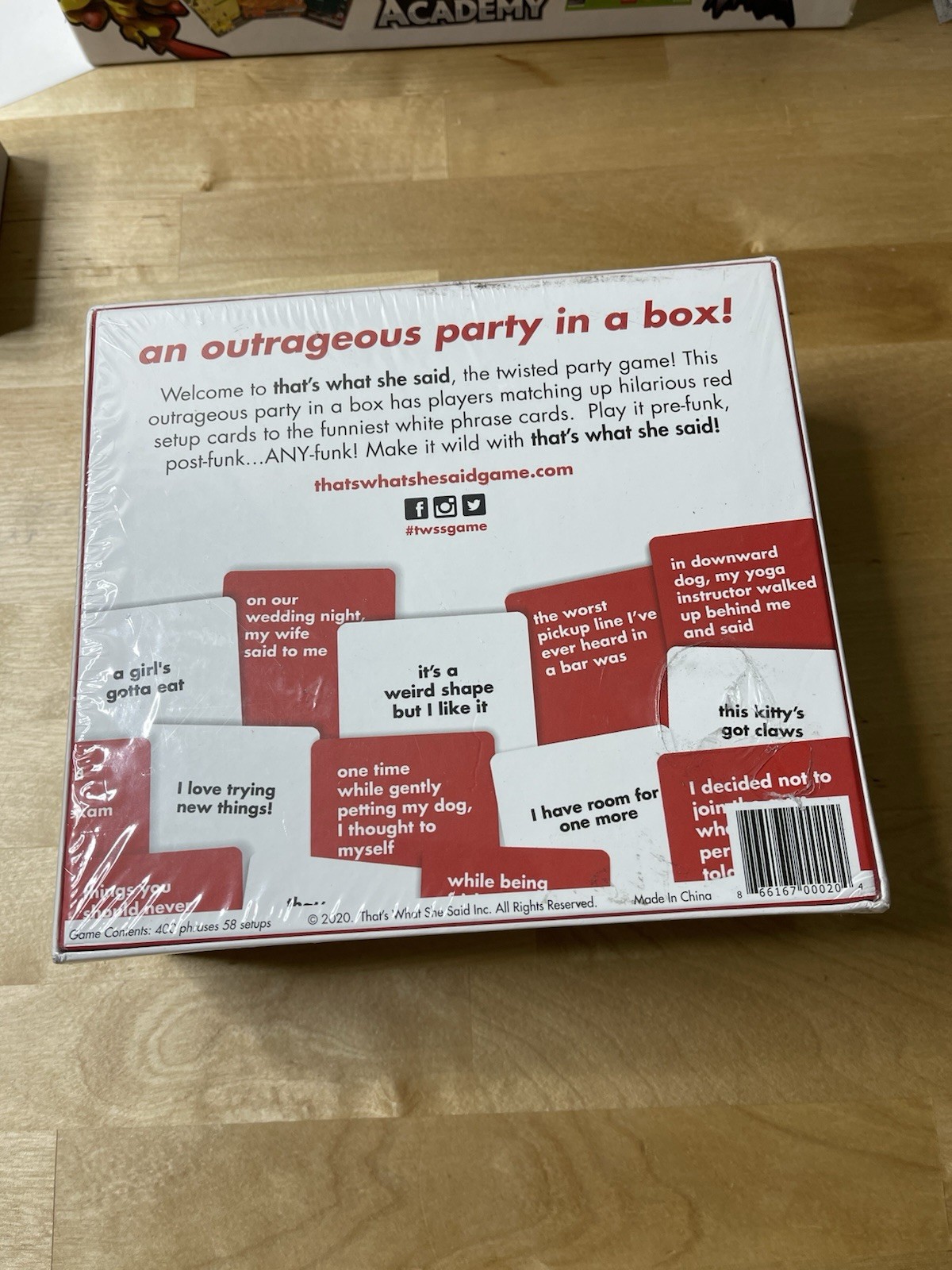 That’s What She Said The Party Game of Twisted Innuendos Board Game – New Sealed