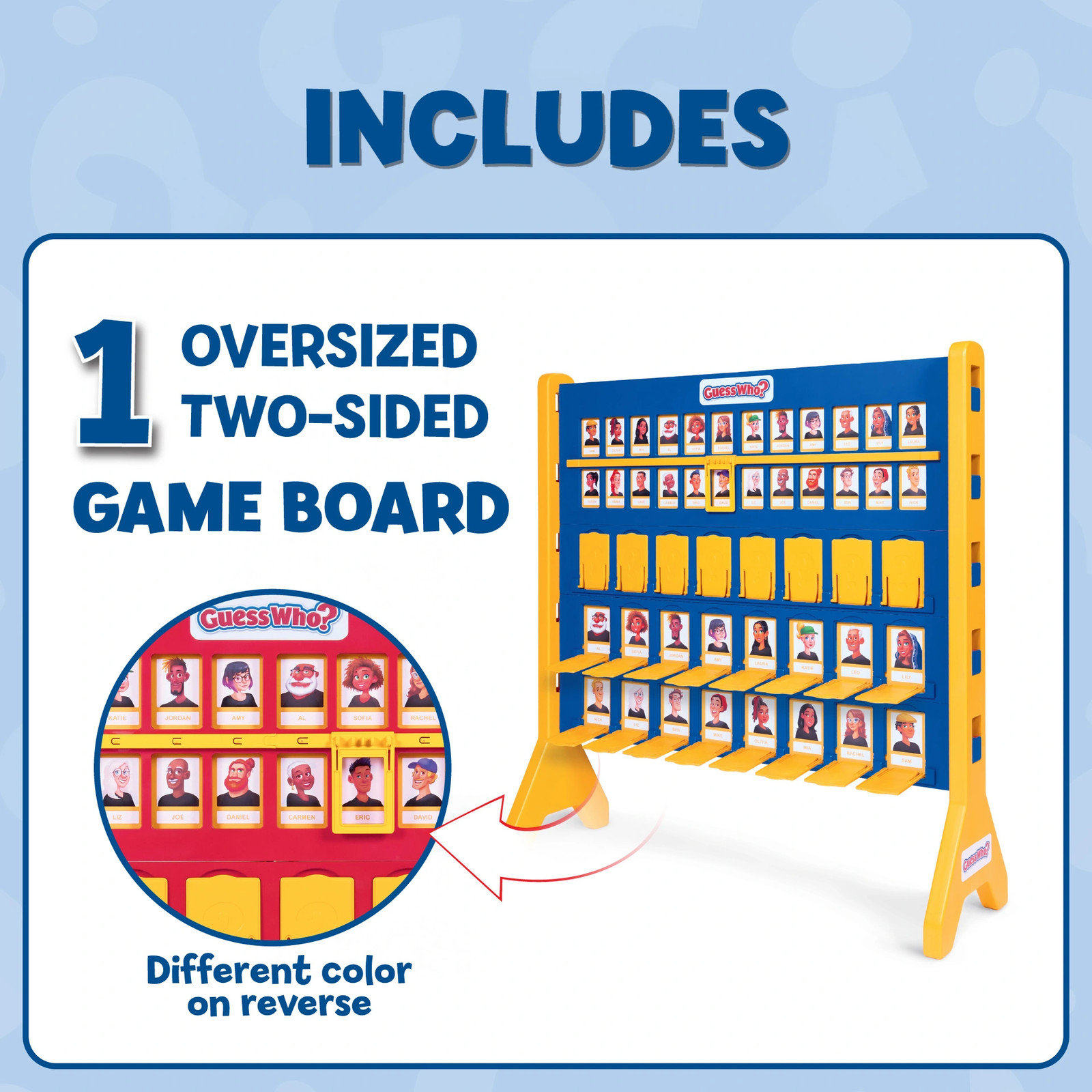 Giant Guess Who? 3.6 ft Double‑Sided Board 48 Oversized Cards Indoor Outdoor NEW