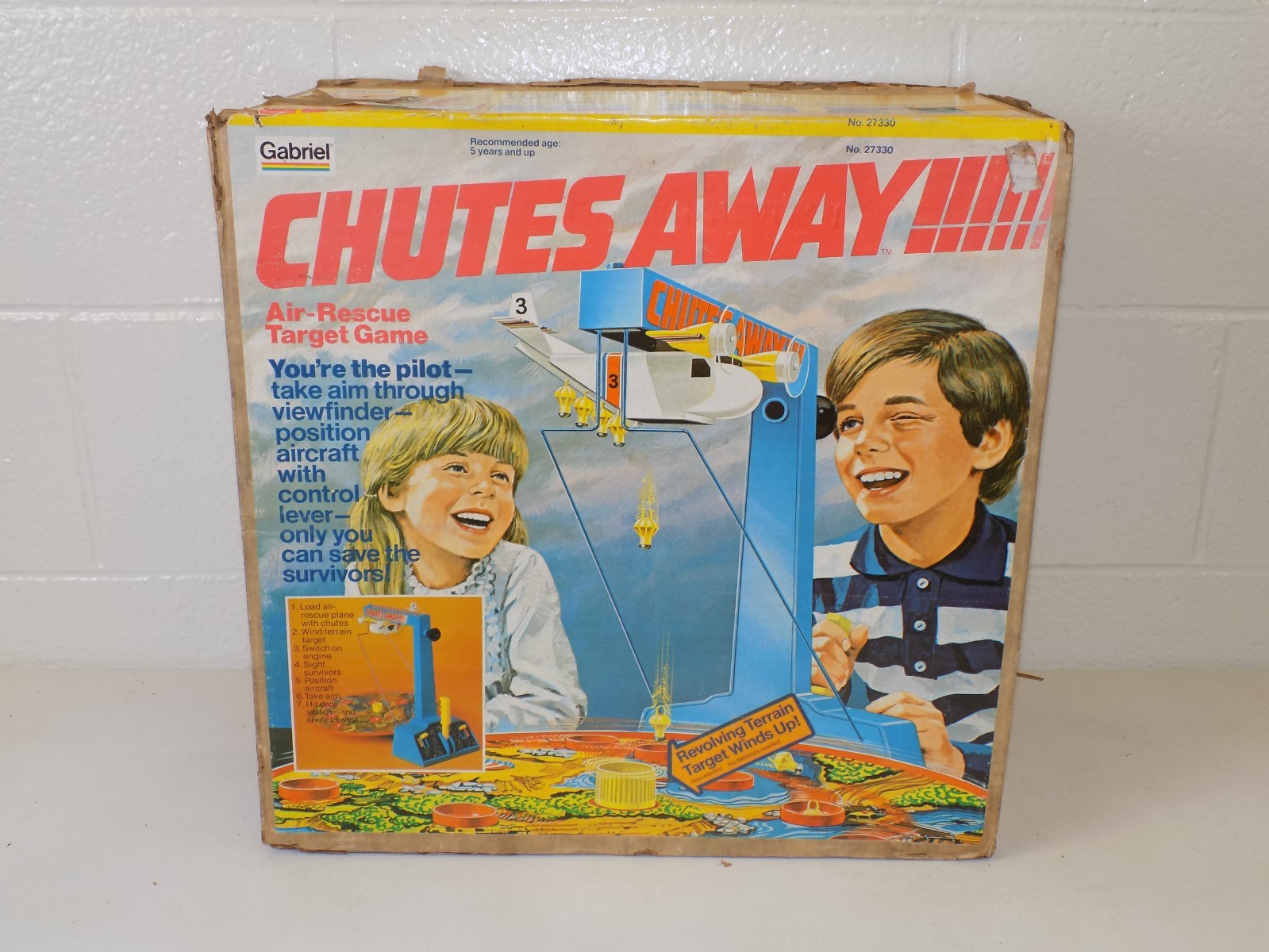 Vintage 1977 Chutes Away Air Rescue Target Game Gabriel Complete w/ Box