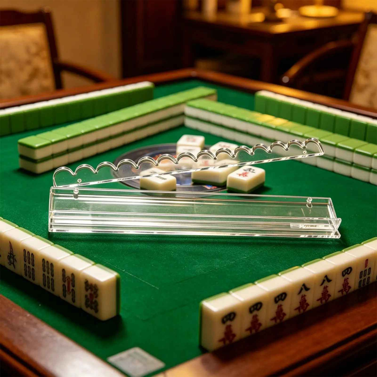 Mahjong Racks with Pushers Acrylic Mahjong Racks with Magnetically Att