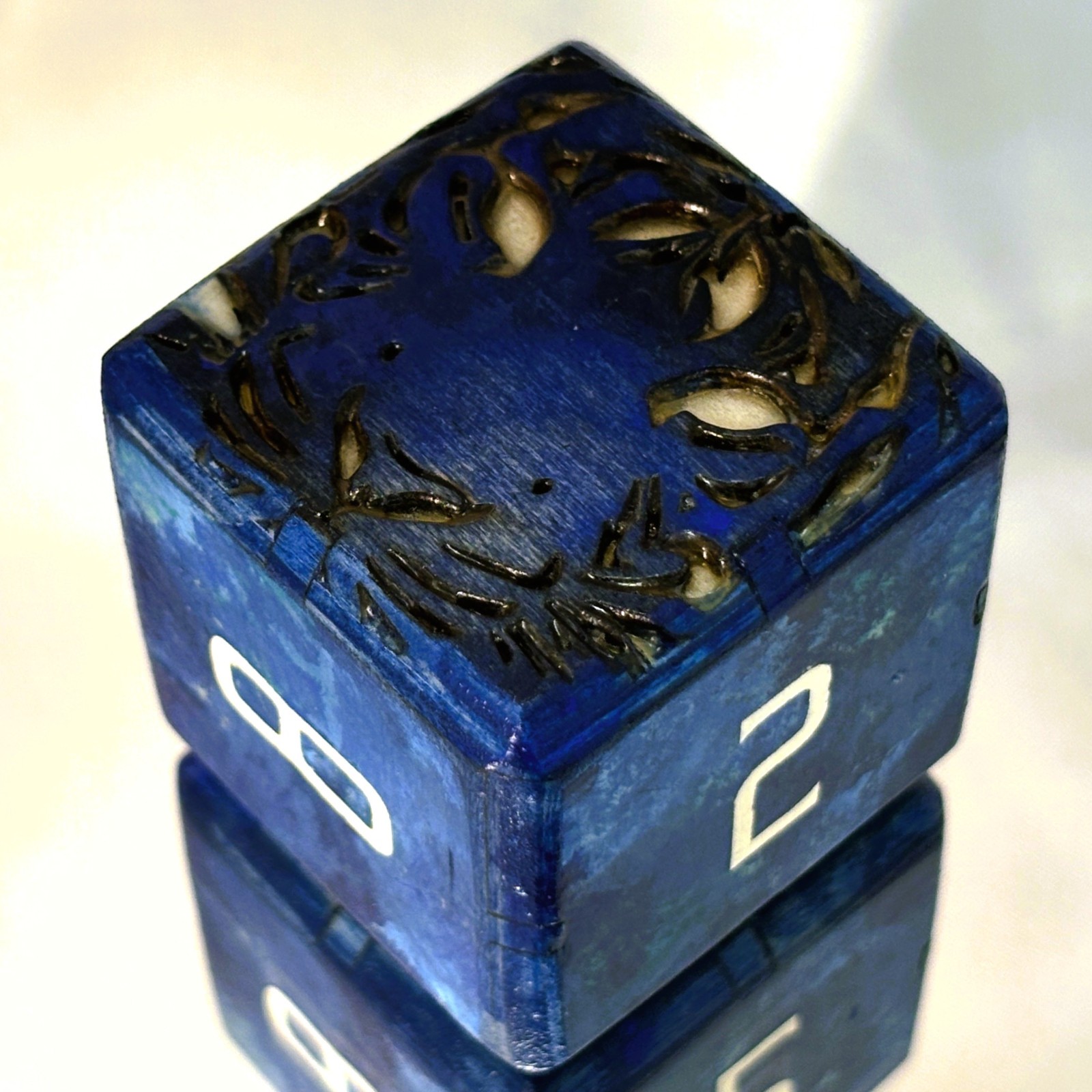Blue Bengal – Deep Blue Roar – Backgammon Doubling Cube 36mm