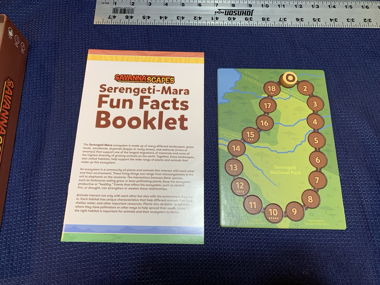 Simply Fun SavannaScapes Animal Boardgame EX/NM – Complete – Habitat and Ecology