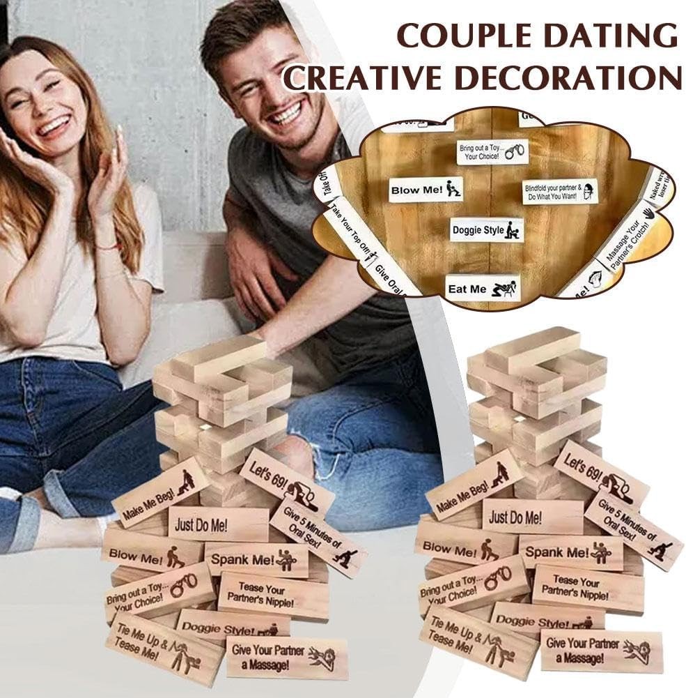 Lust Tower Naughty Block Game for Adults Couples Fun Stacking Party Date Gift