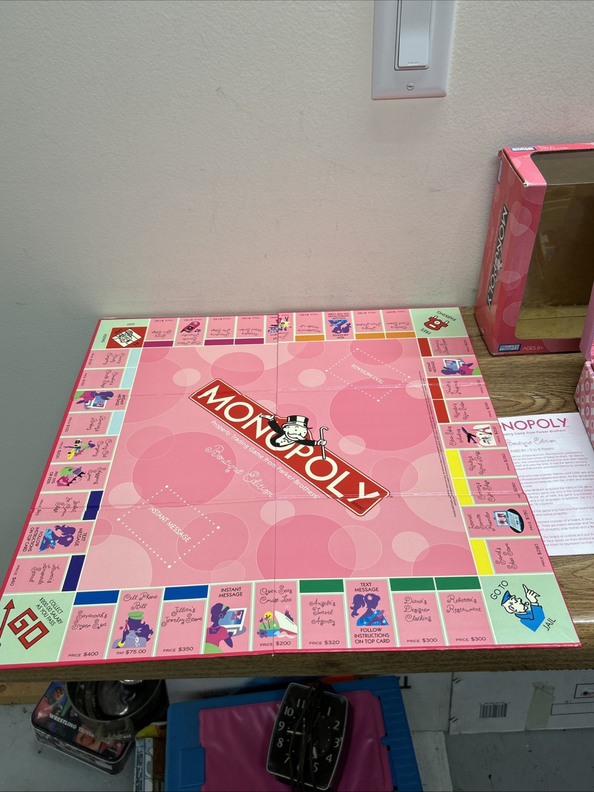 Monopoly Boutique Edition 2007 Toys R Us Exclusive Pink Keepsake Box RARE HTF