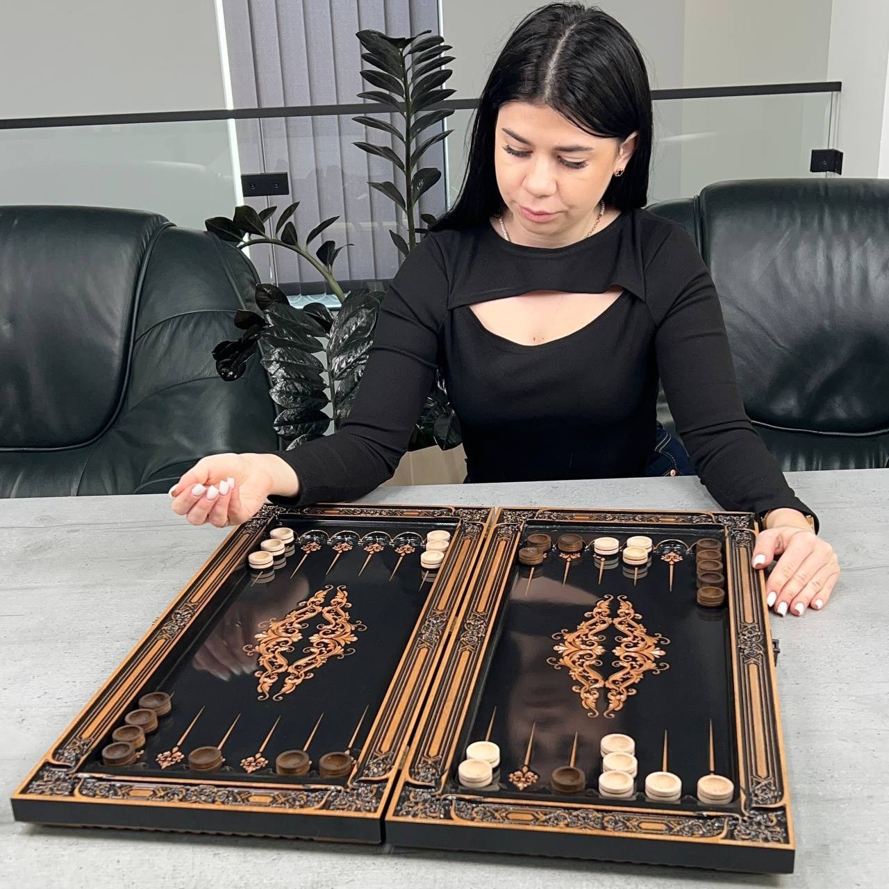 IN STOCK Luxury Maple Wood Backgammon Set Handmade Lion Design Custom Gift Men