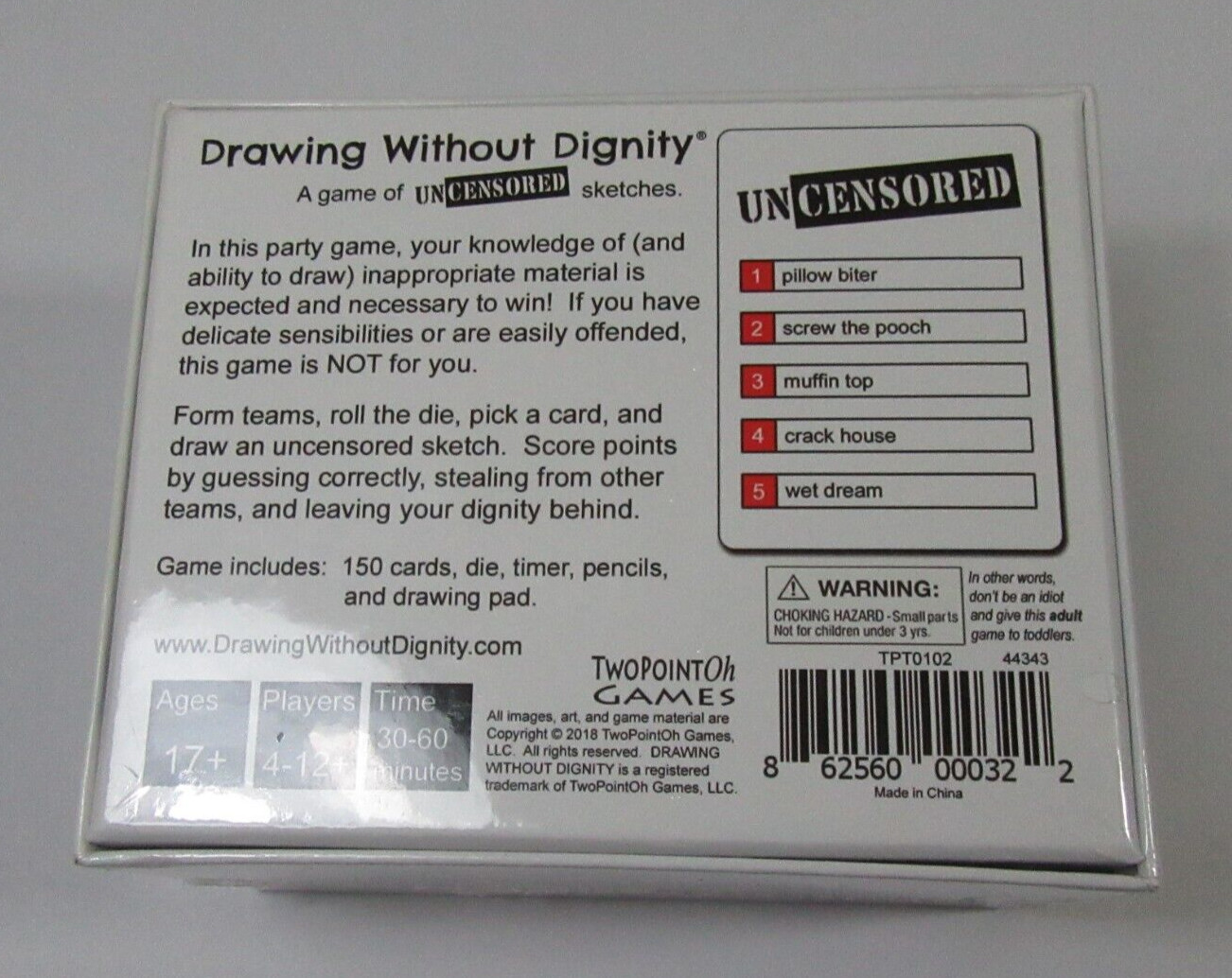 Drawing Without Dignity Game Uncensored Sketches Ages 17 4-12 Players Sealed