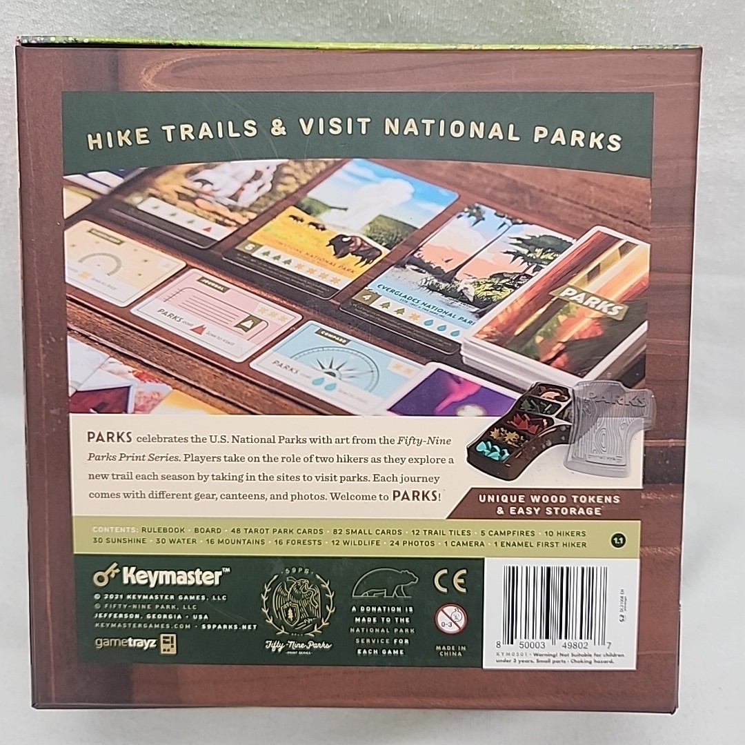 Game PARKS Hike Trails Visit National Parks Keymaster Games Board Henry Audubon