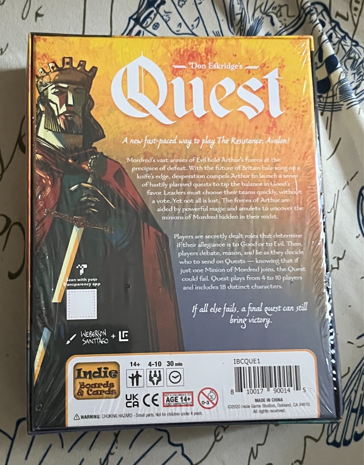 QUEST: Role Play Game Don Eskridge’s Resistance: Avalon Indie Board & Cards NEW