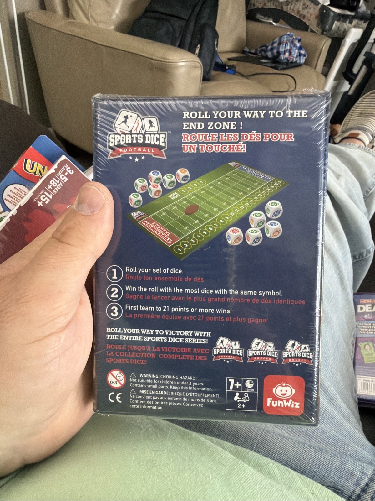 New – FoxMind Games Sports Dice Football – Ages 7+ | 2+ players Sealed