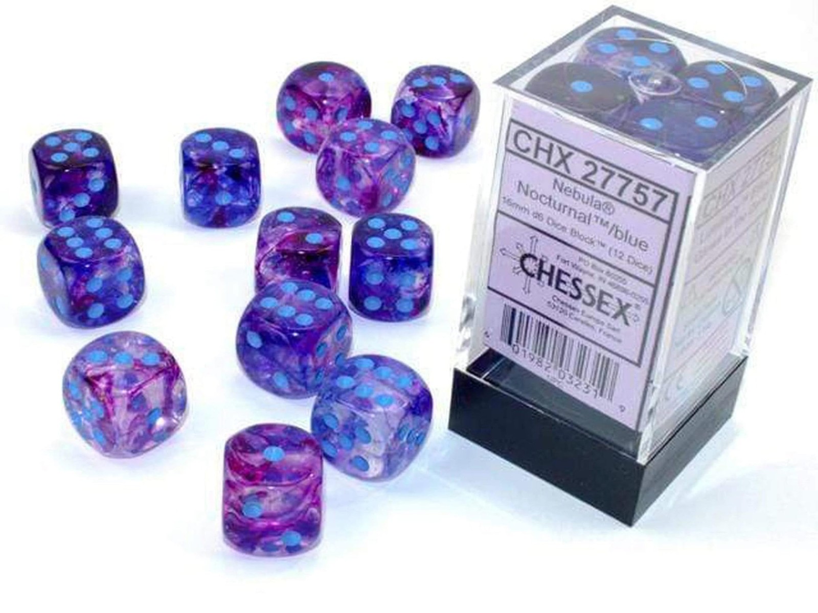d6 Dice Cube 12mm Luminary Nebula RDsv – Chessex (Pack of 36)