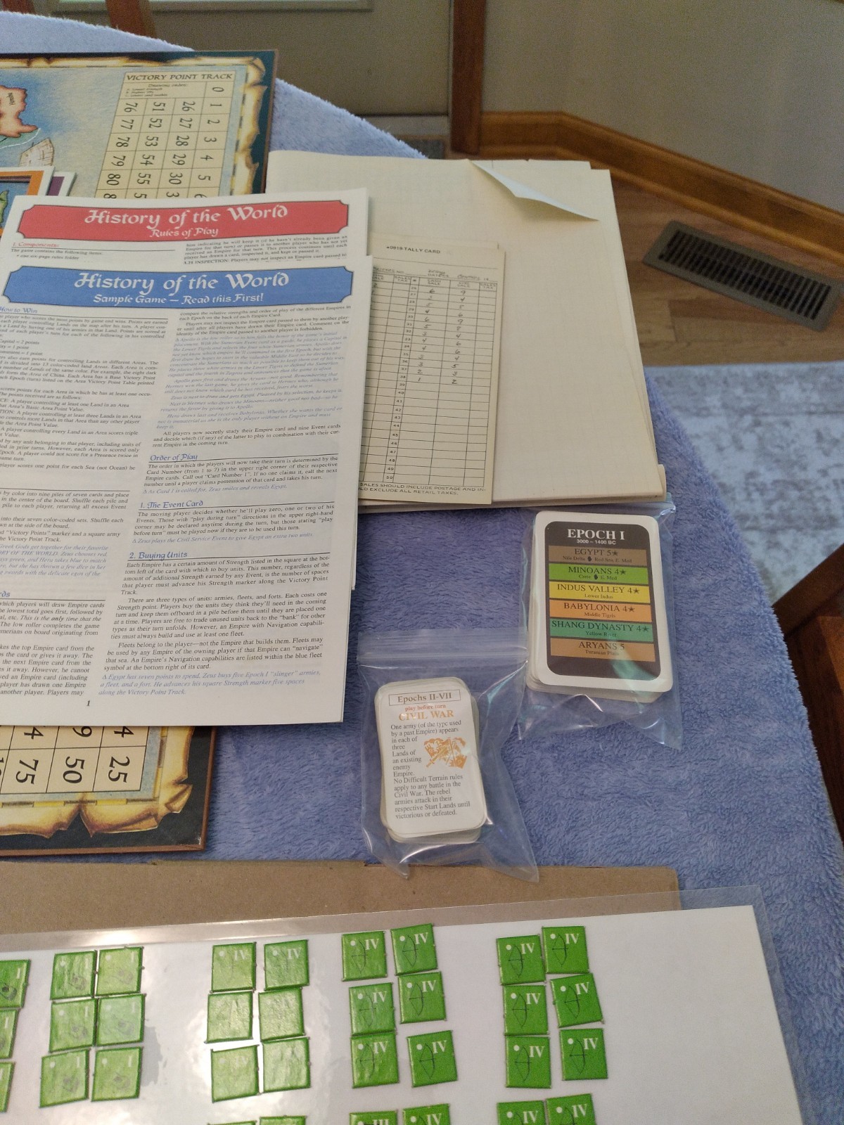 History of the World Board Game Avalon Hill 1993 Complete